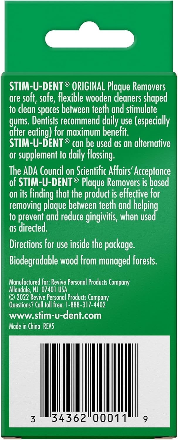 Stim-U-Dent Wooden Dental Picks Mint Flavor Travel Packs of 600 for Plaque Re…