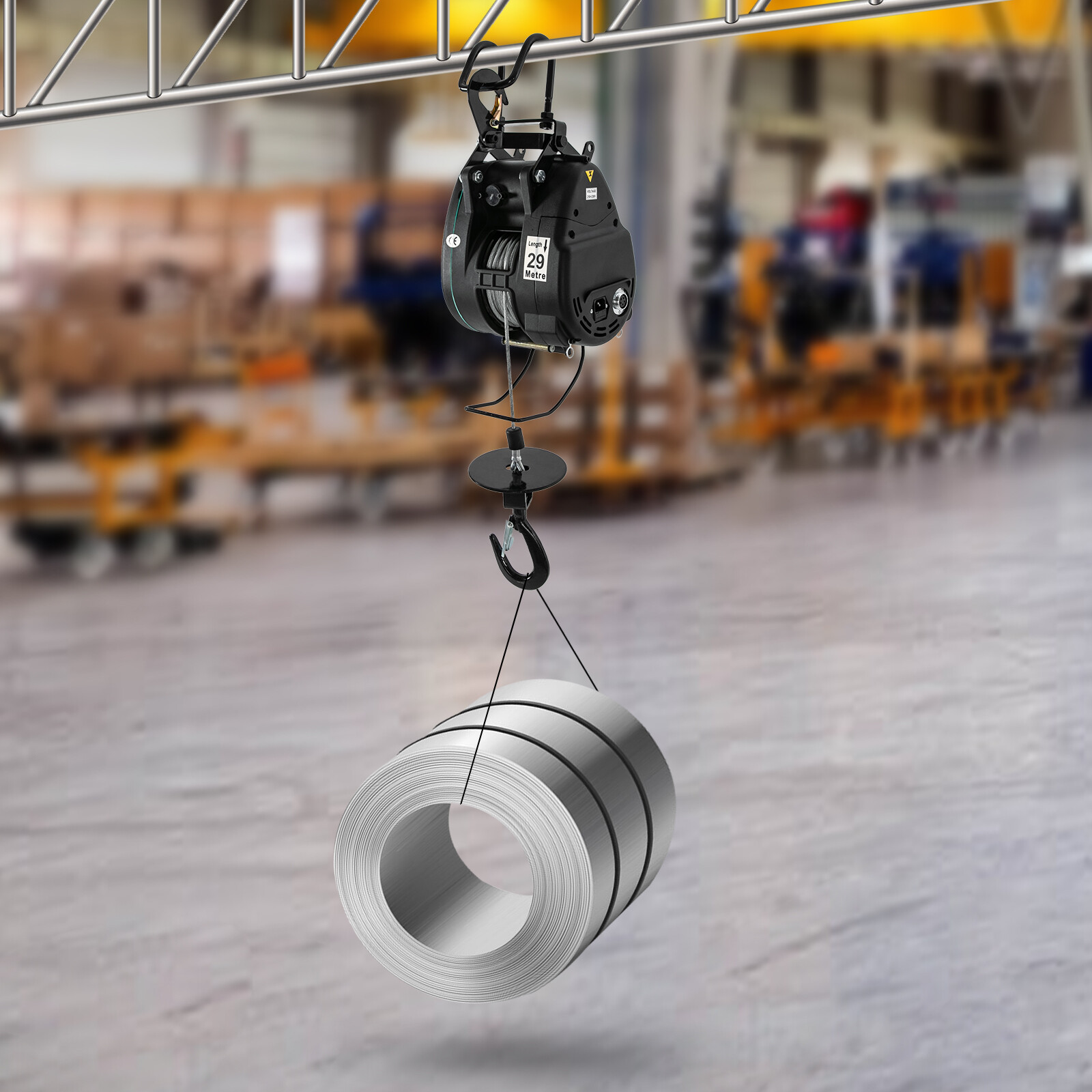 110V 50/60HZ Electric Hoist with Wired Control Winch Lift 500kg/1102.31lbs
