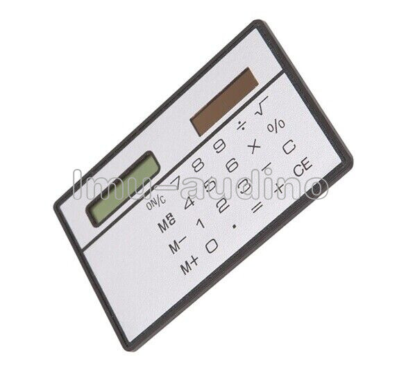 8-Digits Ultra Thin Mini Slim Credit Card Solar Power Pocket Calculator Travel