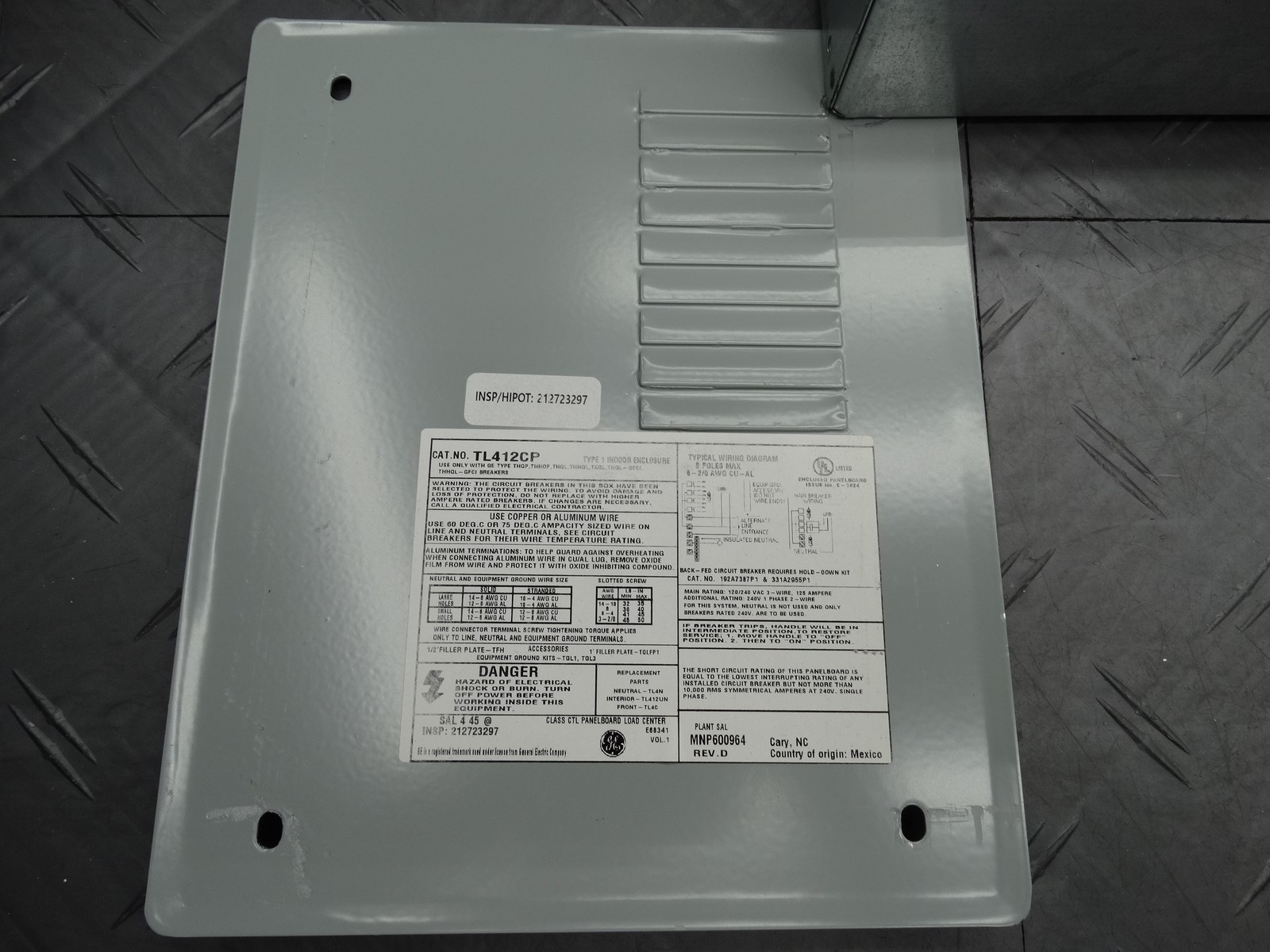 GE PowerMark Plus 125A 4-Space 8-Circuit Indoor Main Lug Circuit Breaker Panel