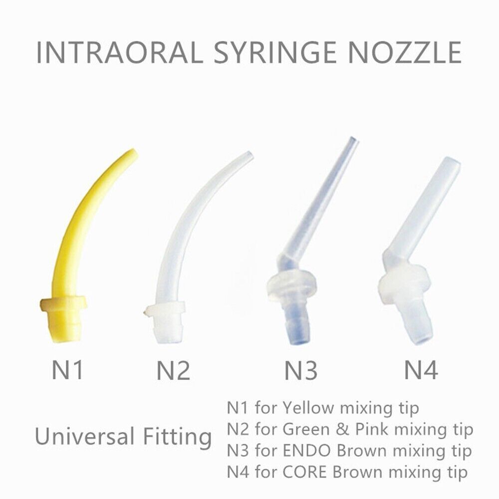 100 Pcs/Bag Dental Intra Oral Disposable Impression Mixing Tips Syringe 4 Size
