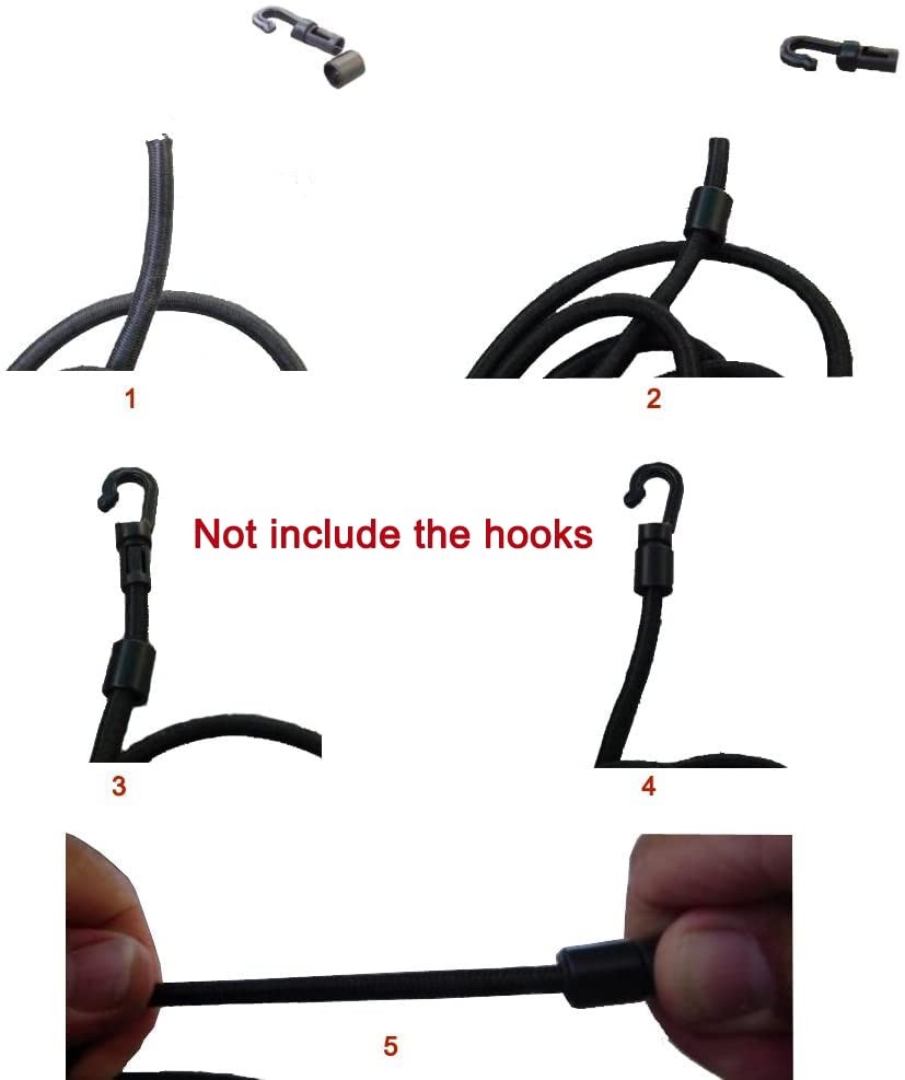 1/8 X 25 Bungee Shock Cord Elastic Nylon Cords Kayak Stretch String Rope Tie