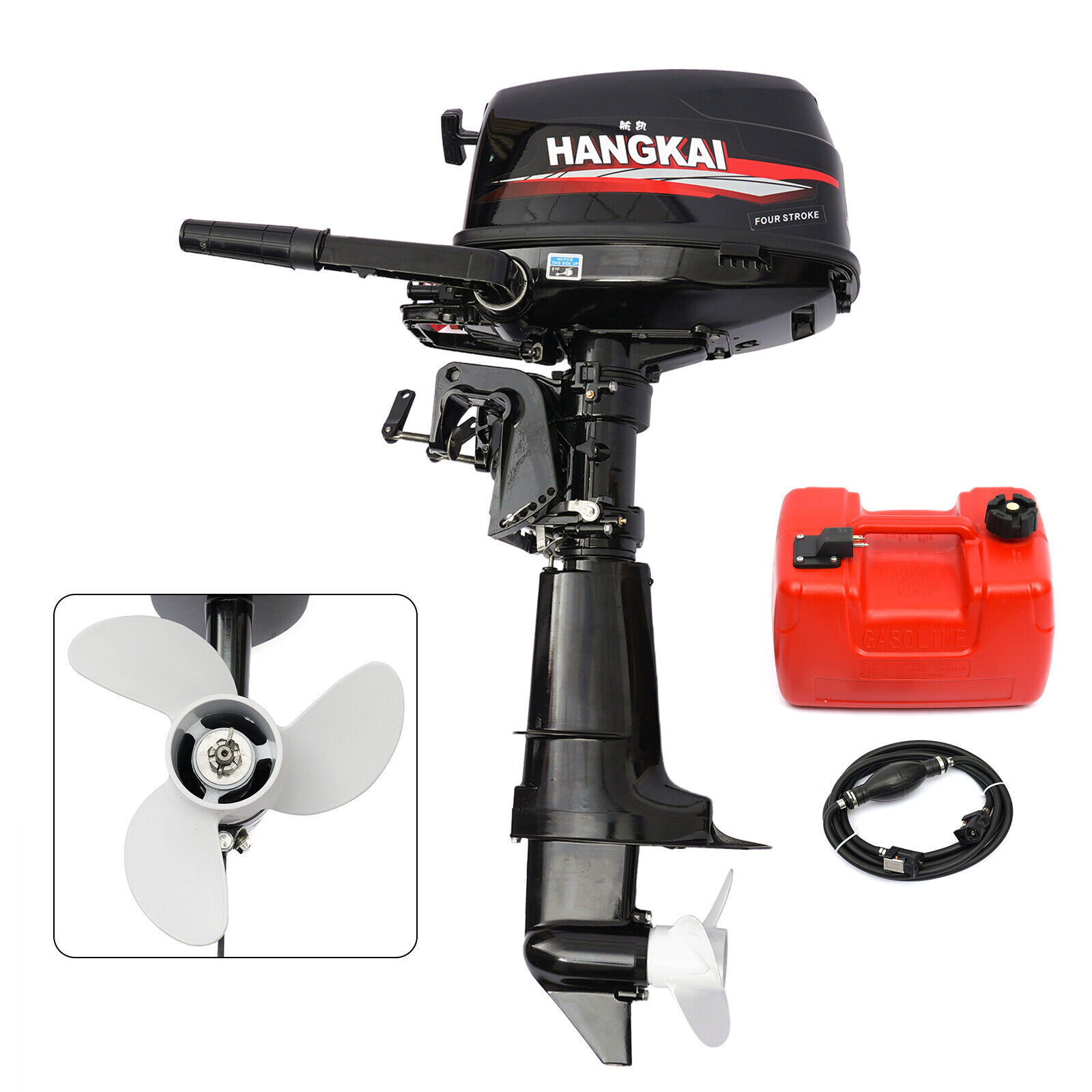 7.5HP HANGKAI Outboard Motor 2-4 Stroke Fishing Boat Engine Water/ Air Cooling
