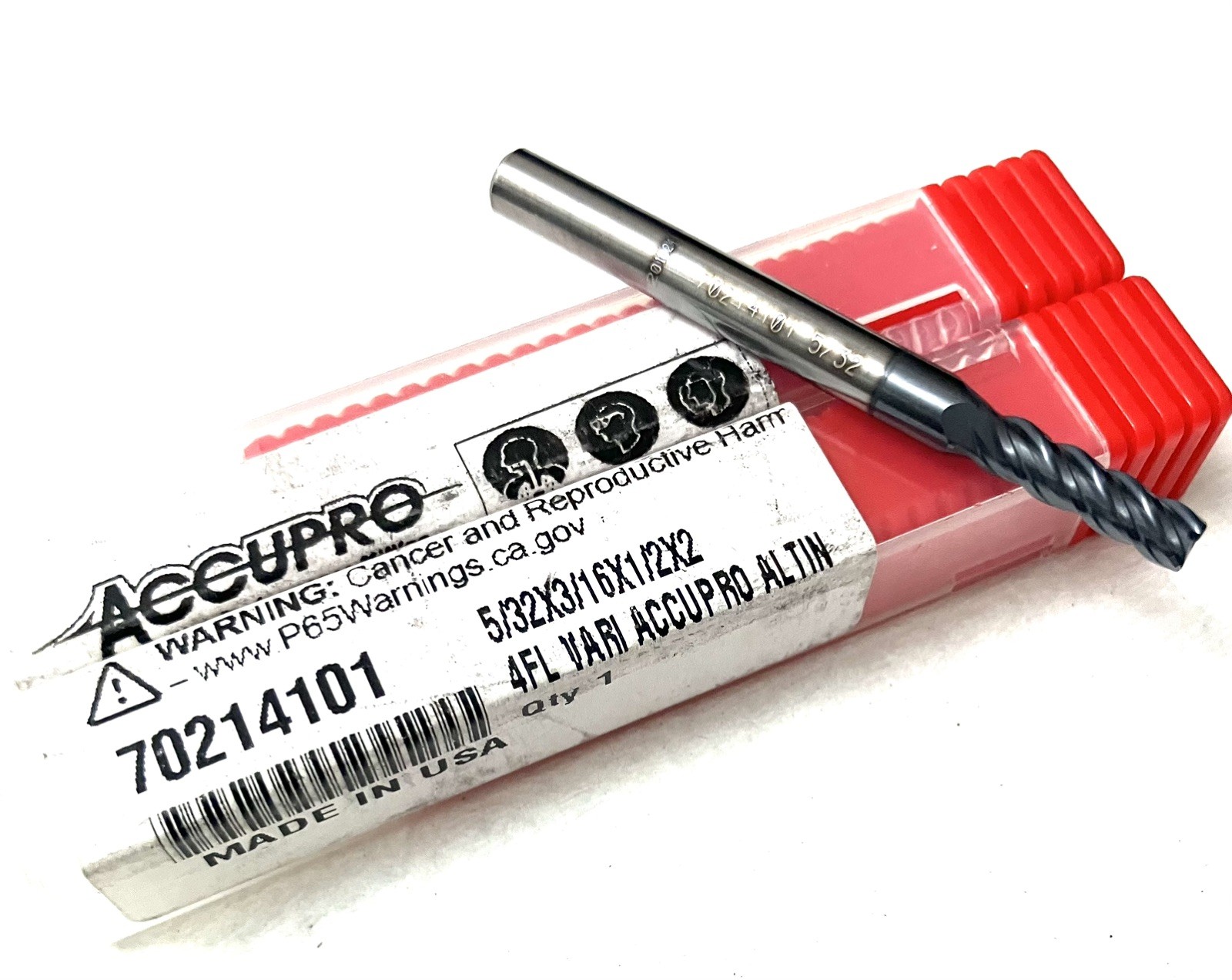 Accupro 5/32″ 4FL Square End Mill Solid Carbide AlTiN 70214101 NEW