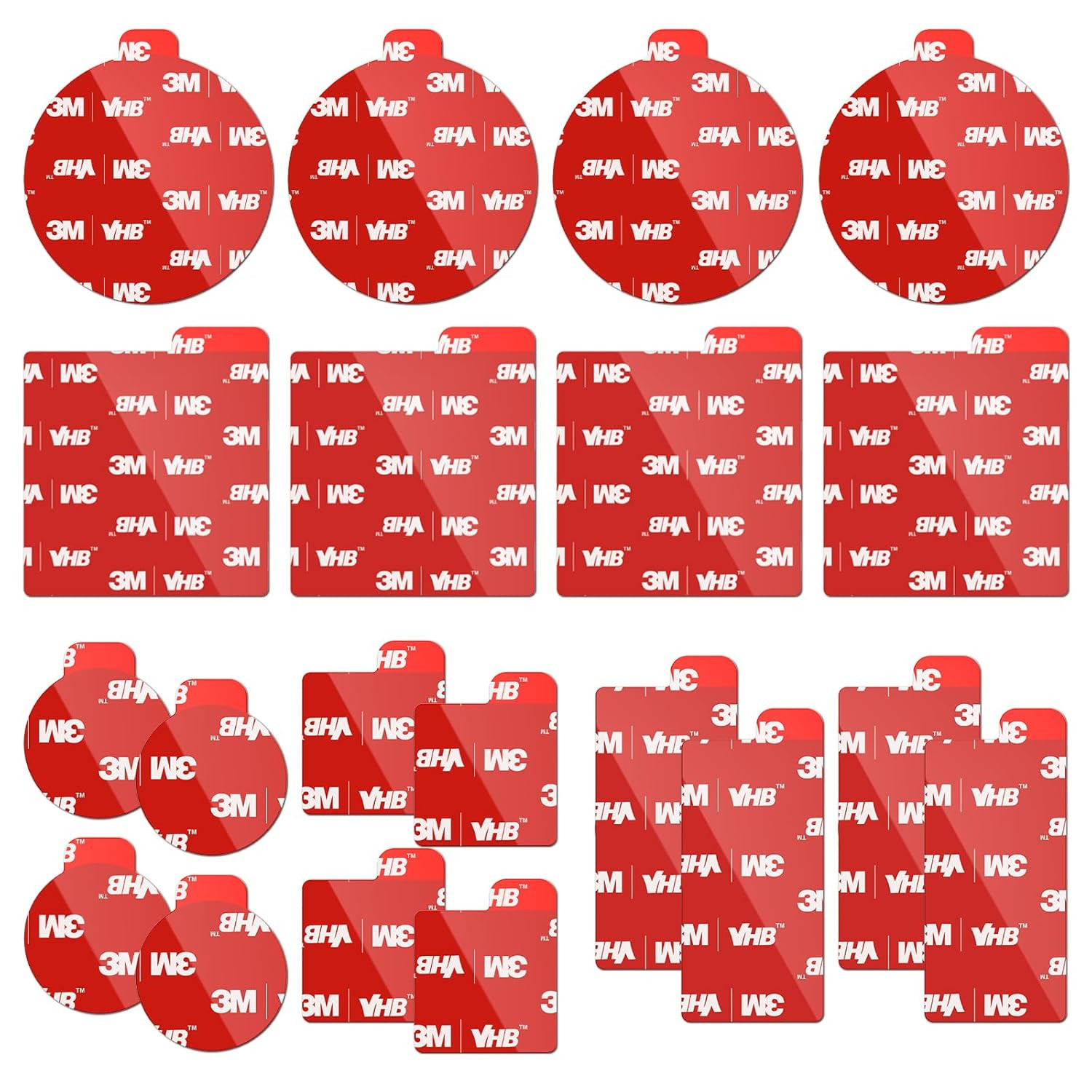 3M Double Sided Tape Heavy Duty, 20PCS VHB 5952 Adhesive Pads – 1 in & 2 in Squa