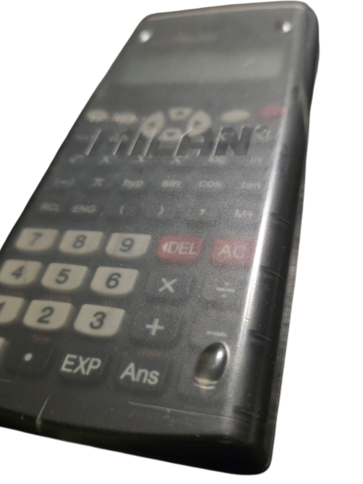 Nata By MILAN Scientifica M240 Black Calculator 2 Lines 1918 Spain W/ Grey Cover