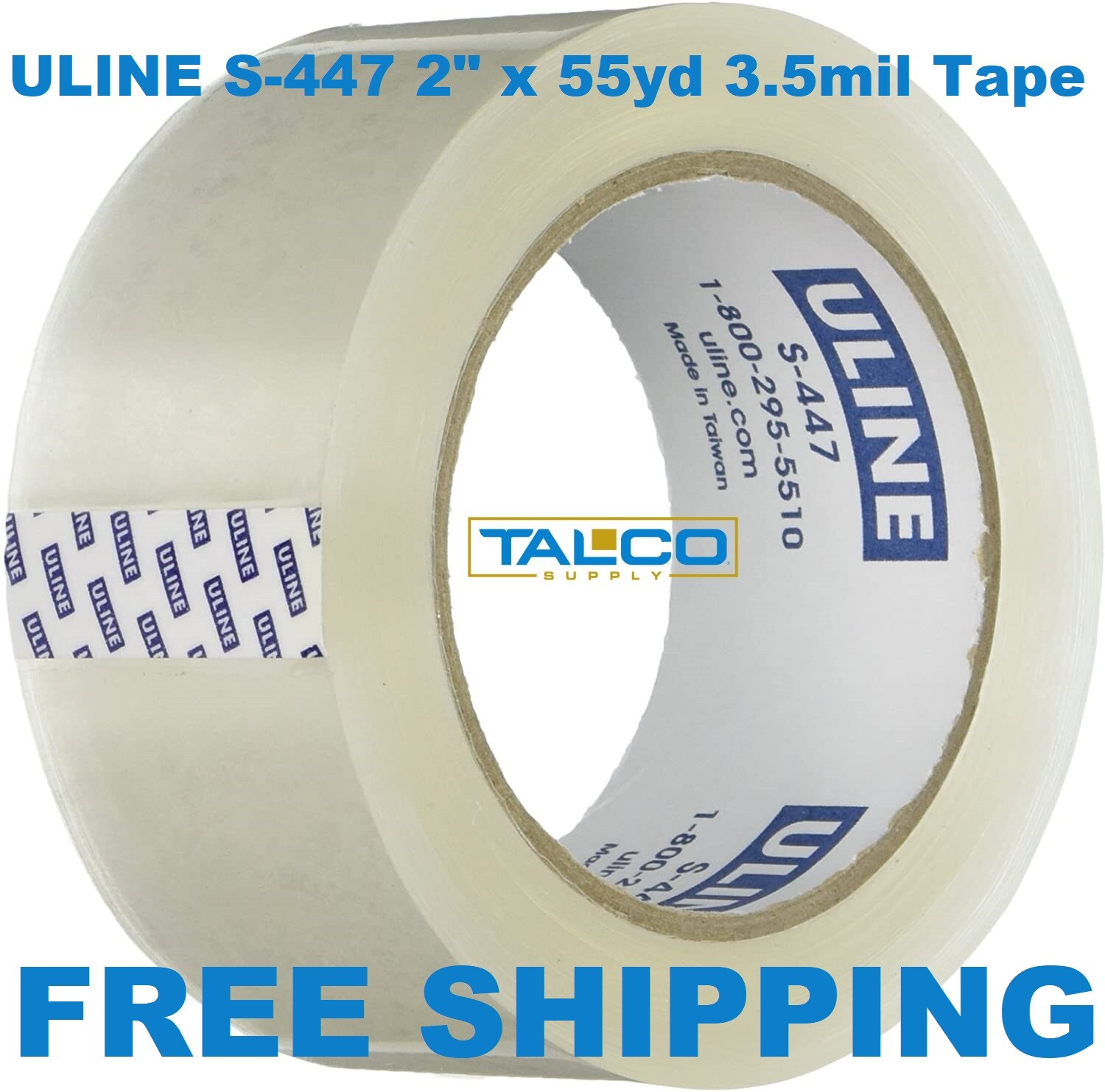 (2) ULINE S-447 2″ X 55 Yds 3.5 Mil Heavy-Duty Packing & Shipping Tape Rolls