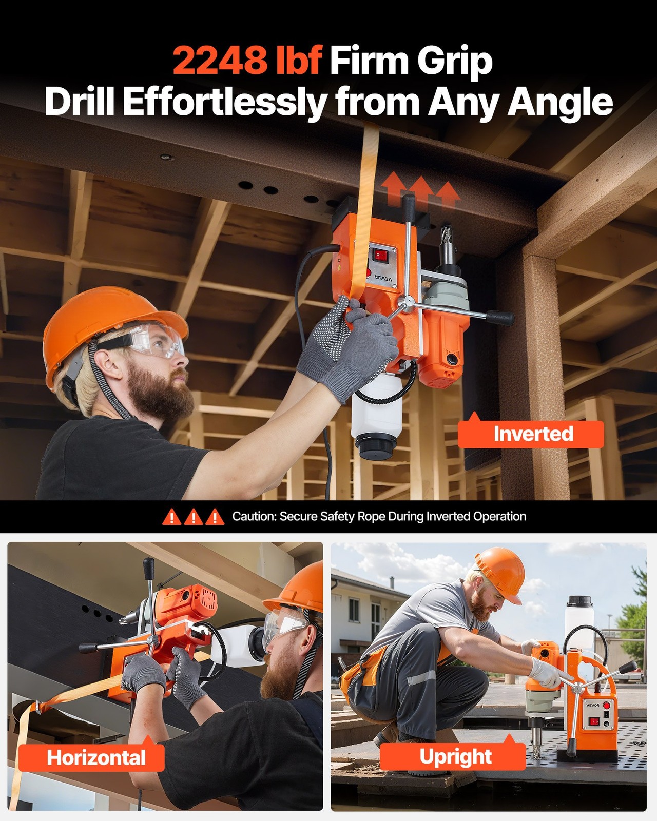 Magnetic Drill Press Mag Drill Press 1200 W 1.5 In Boring Diameter 900 RPM