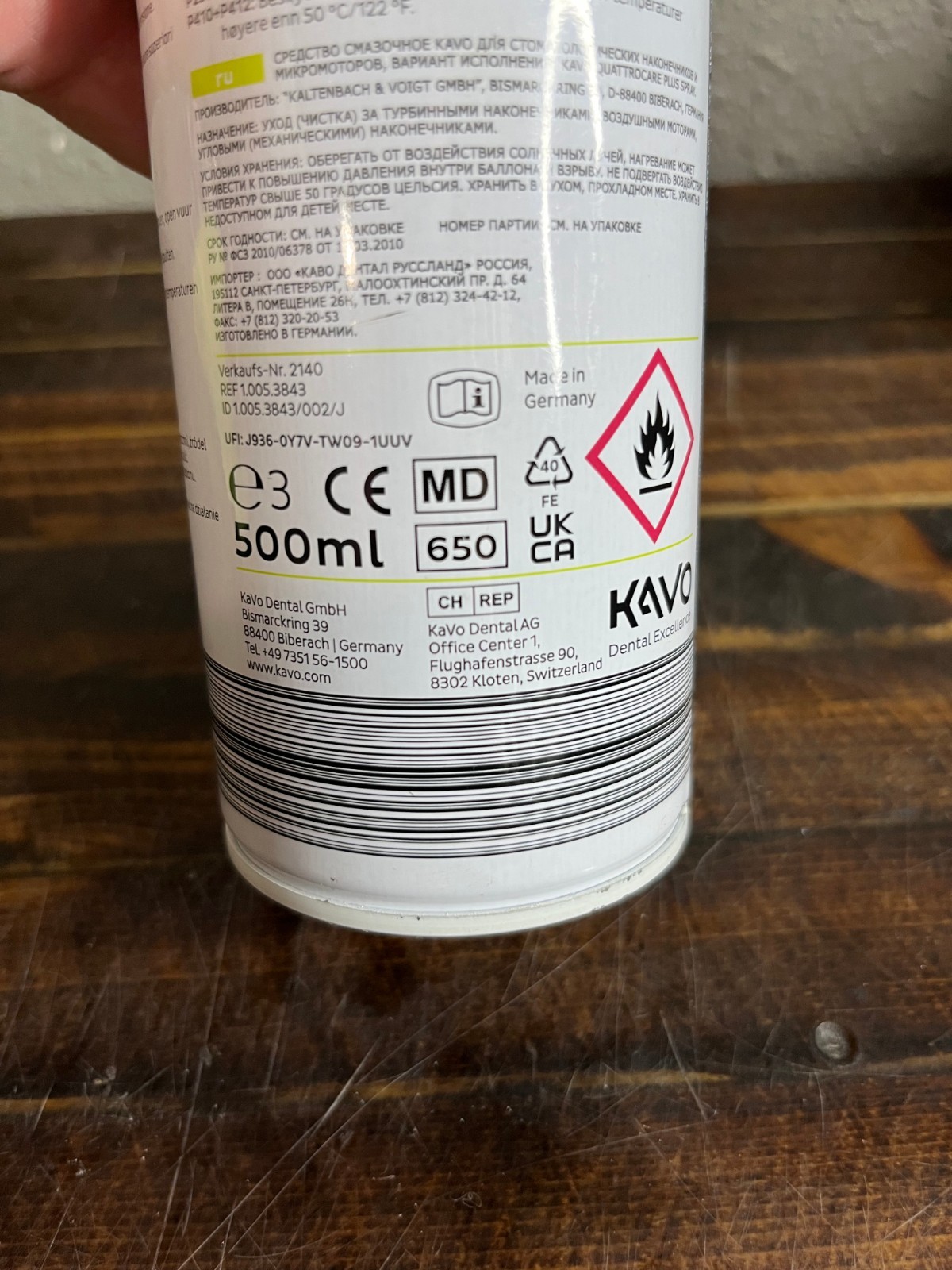 KaVo QUATTROcare Plus Spray Dental Handpiece Spray Cleaner 500ml 2028/05/14