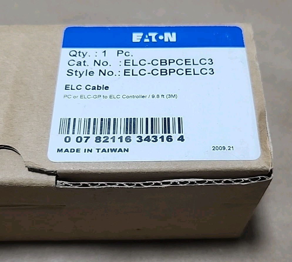 *NEW* Eaton ELC-CBPCELC3 PC Or ELC-GP Cable To ELC Controller 9.8Ft 3M +Warranty
