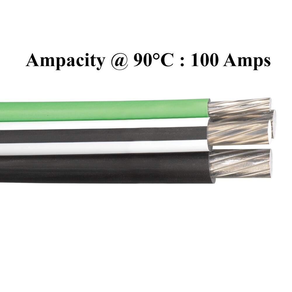 PER FOOT 2-2-4-6 Aluminum Mobile Home Feeder Direct Burial Cable (100 Amp) 600V