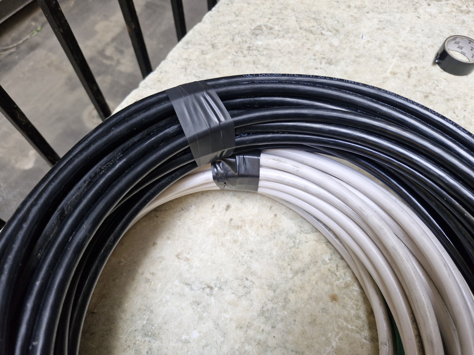 2 AWG Copper THHN THWN-2 Wires White and Black 600V Length 48 feet 8″ inches