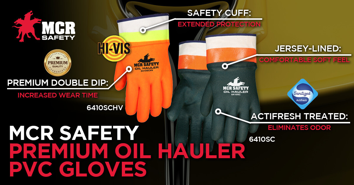 CHEMICAL RESISTANT GLOVES DOUBLE DIPPED RUBBER WORK GLOVES HI-VIS ORANGE, LARGE