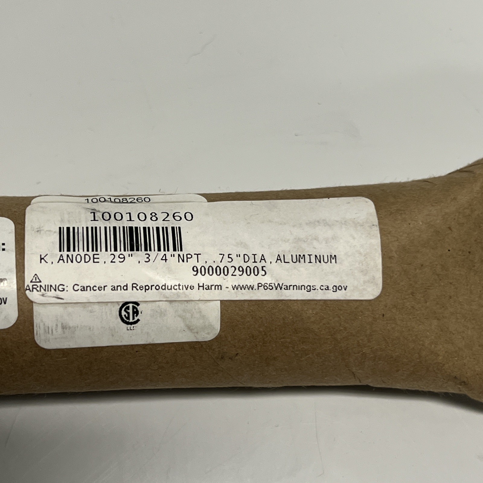 NEW, LOCHINVAR, 100108260, 29 IN, 3/4″ NPT, .75″ DIA, ALUMINUM ANODE. (3L-3)