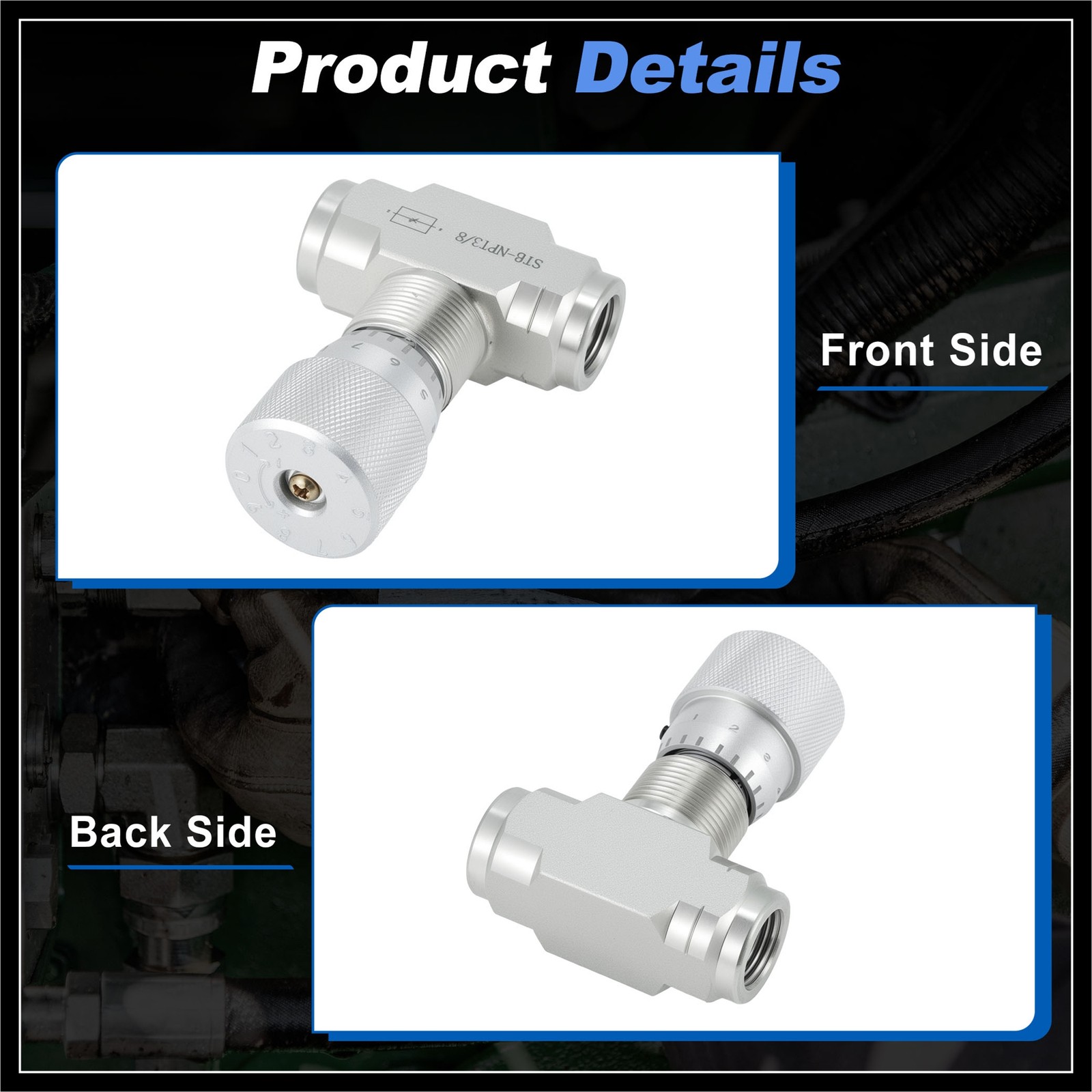 3/8Inch NPT Hydraulic Flow Control Needle Valve 5800PSI Two Way