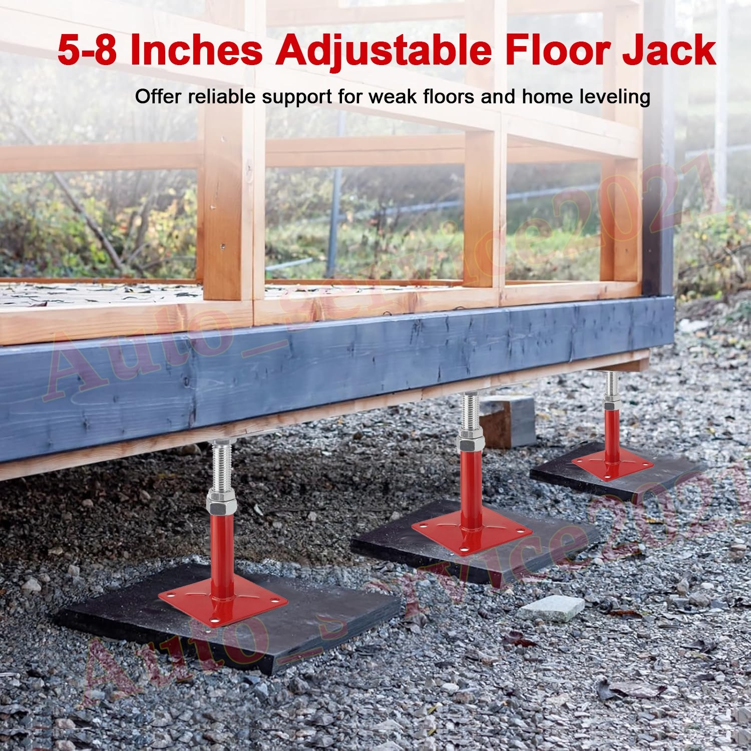 4Pack 5-8″ House Floor Jacks Adjustable Screw Jacks Post, Load Capacity 5000 lbs