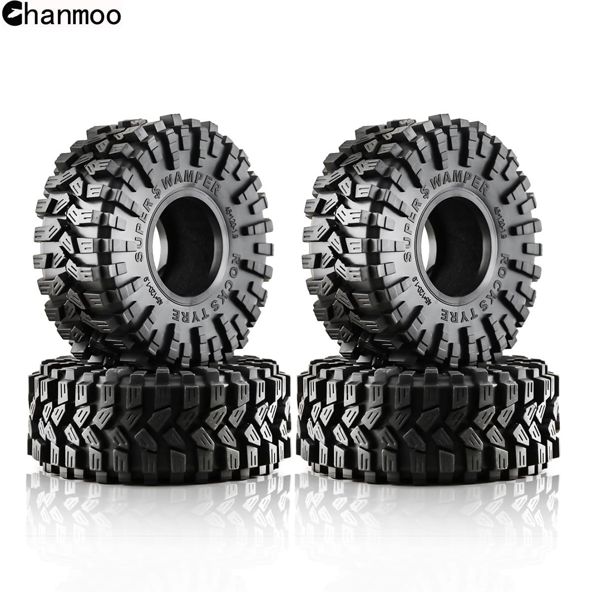 Chanmoo 1.9 Rc Crawler Tires 120Mm Foam Insert Soft Rubber 1/10 Scale Mud