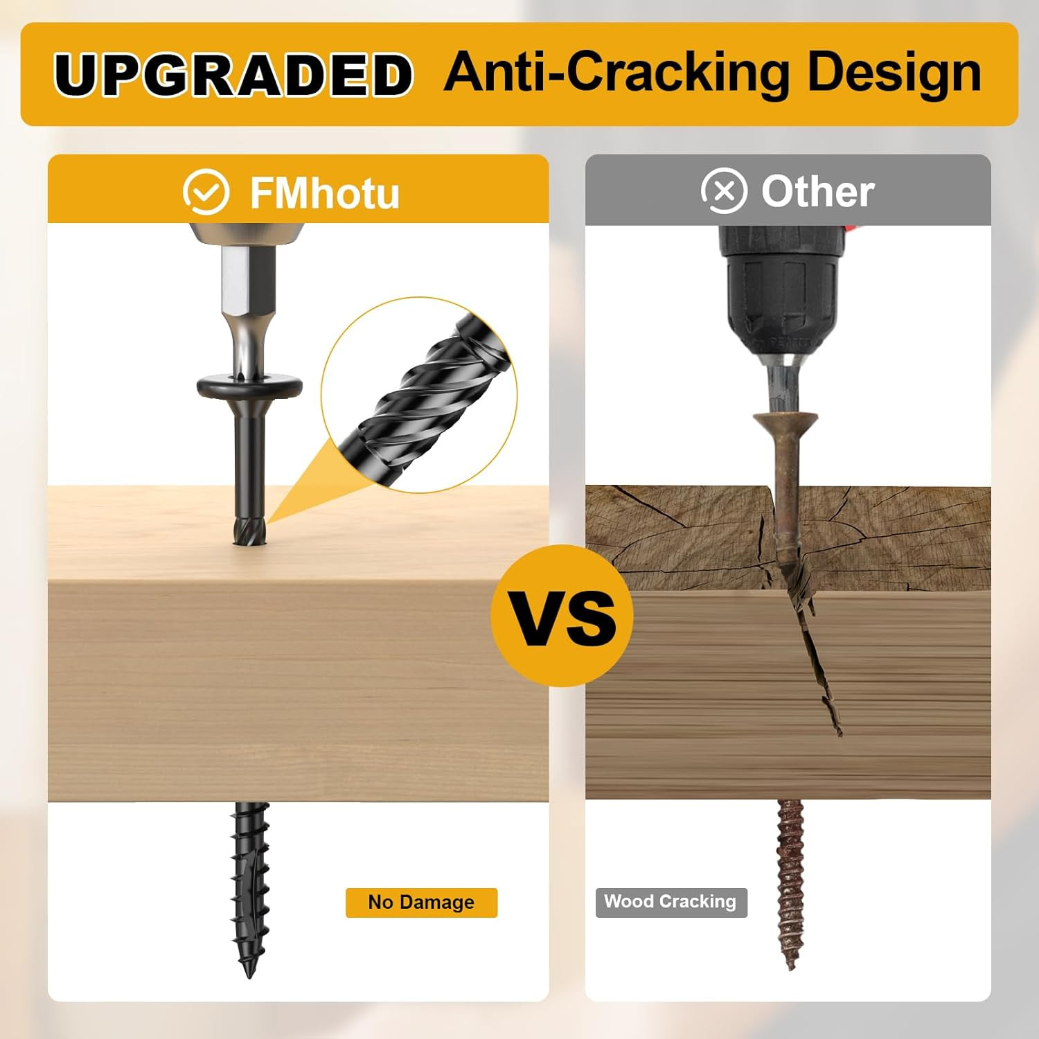 #14 x 3 in Wood Structural Lag Screws, Star Drive, Decking Screws, 54 Pack