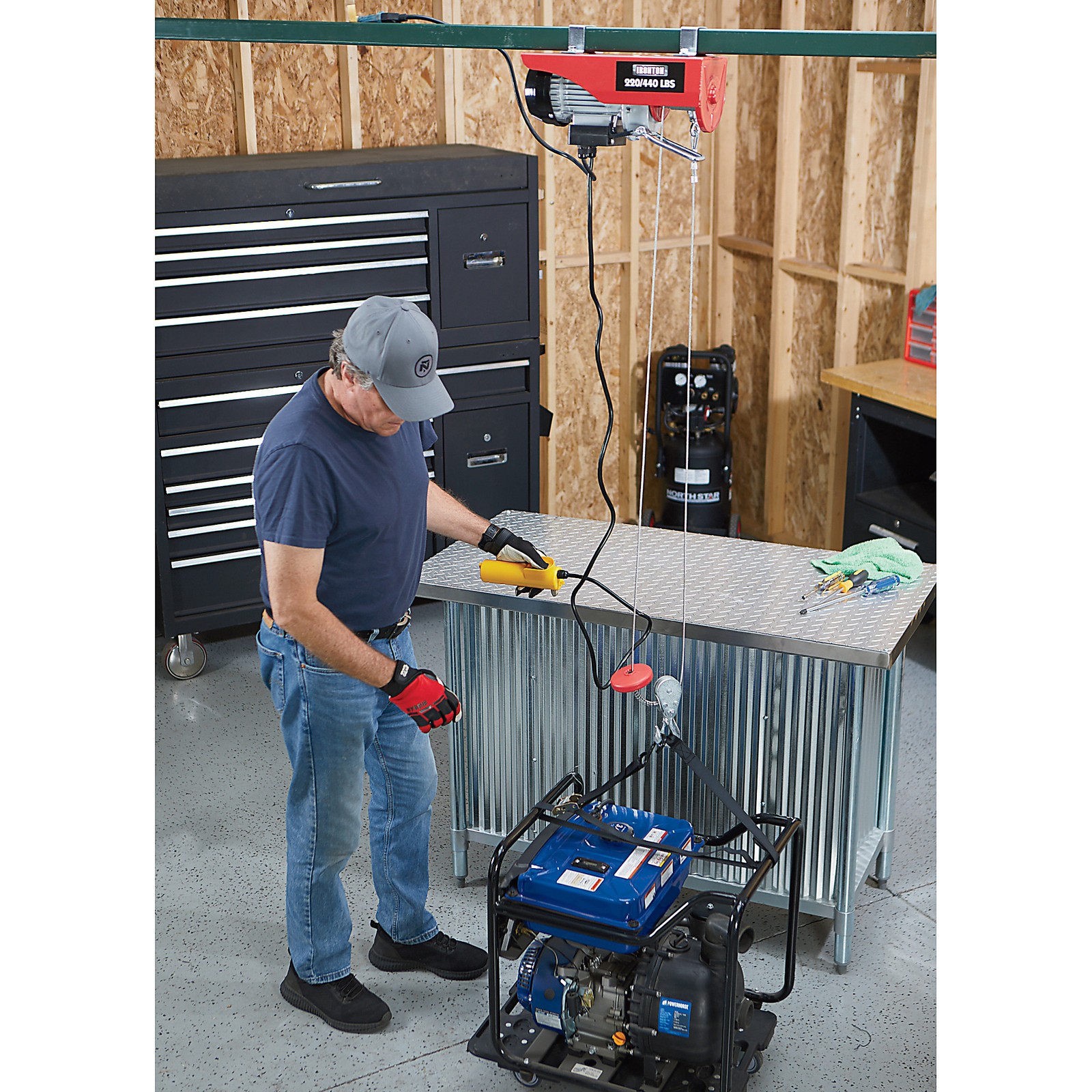 Ironton Electric Cable Hoist, 220-lb. Single-Line Capacity/440-Lb. Double-Line