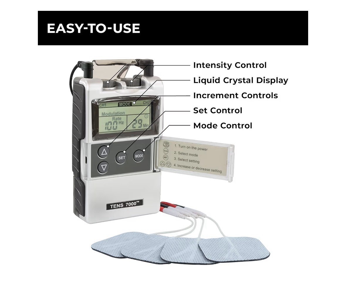 TENS 7000 Digital TENS Unit with Accessories – Muscle Stimulator Machine New