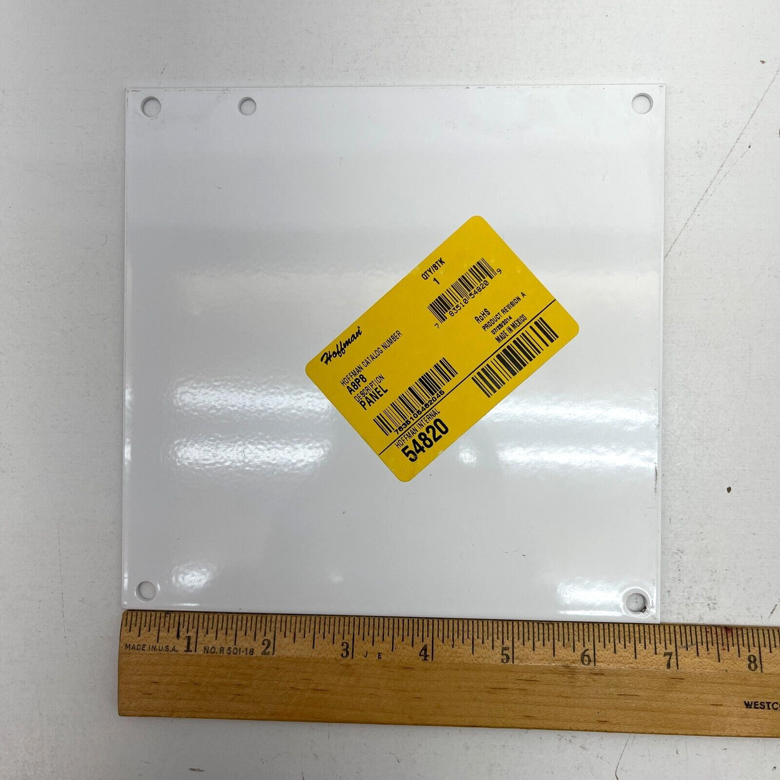 Hoffman A8P8 White 14G Steel Panel Cover for Junction Box 54820 6.75″H x 6.88″W