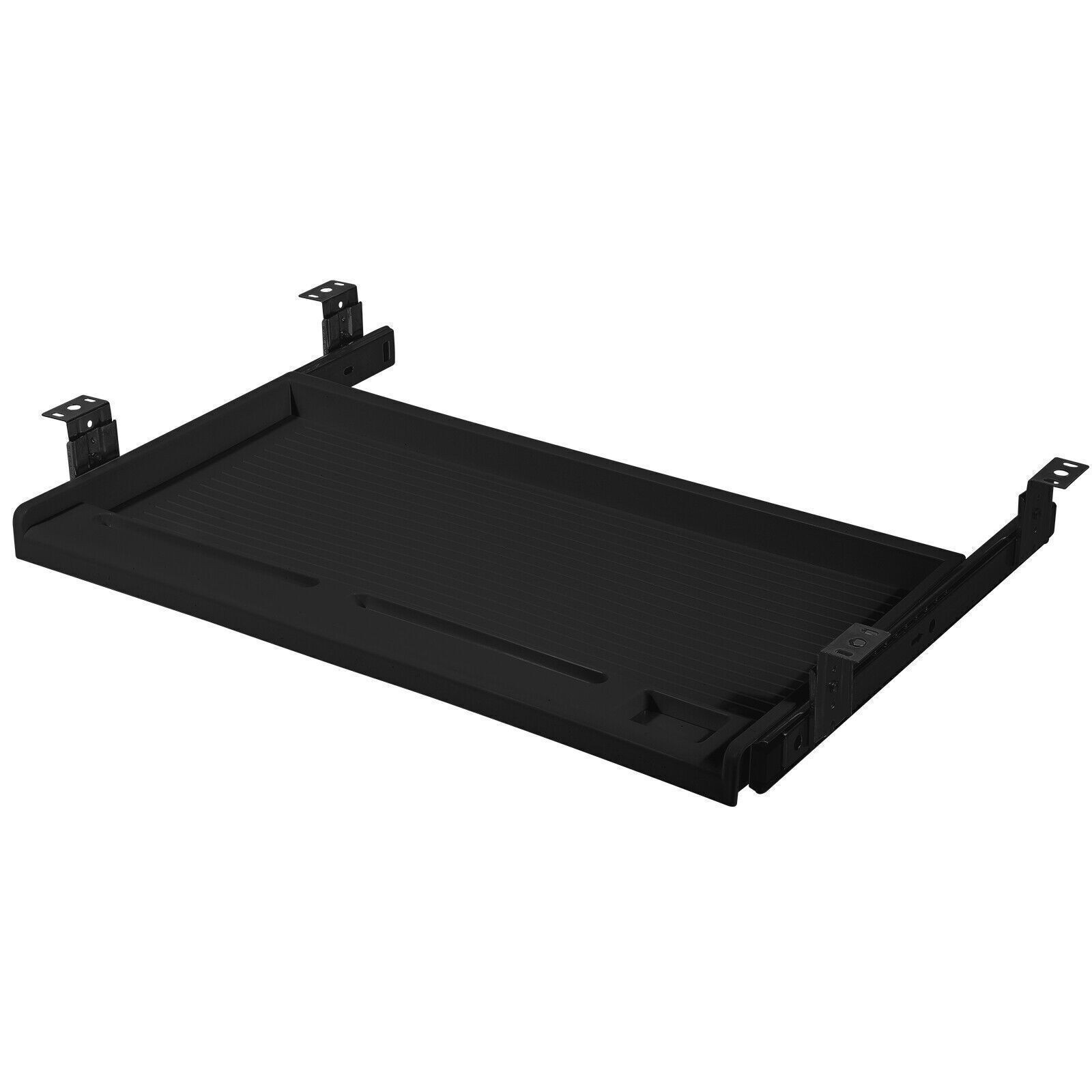 Under Desk Keyboard Tray Smooth Slide Out Space Saver Shelf w/ Pen Holder Office