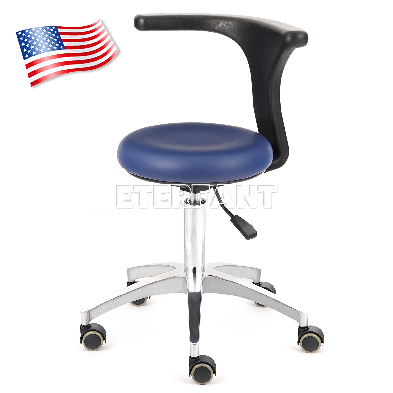 ETERFANT Adjustable Mobile Chair/Medical Microscope Stool Chair with Armrest