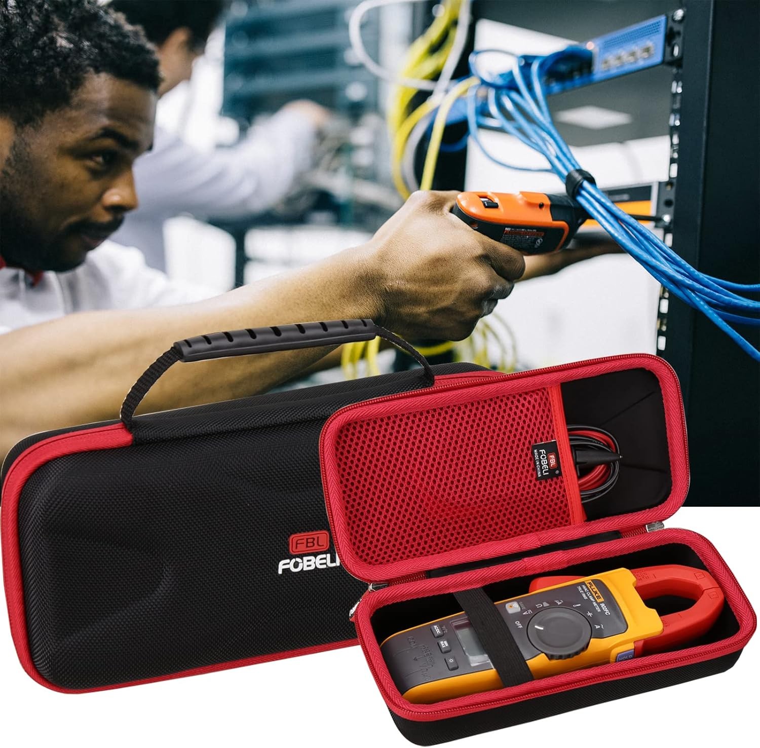 FBLFOBELI EVA Hard Case for Fluke 323 324 325 302 303 305 902 FC Multimeter Clam