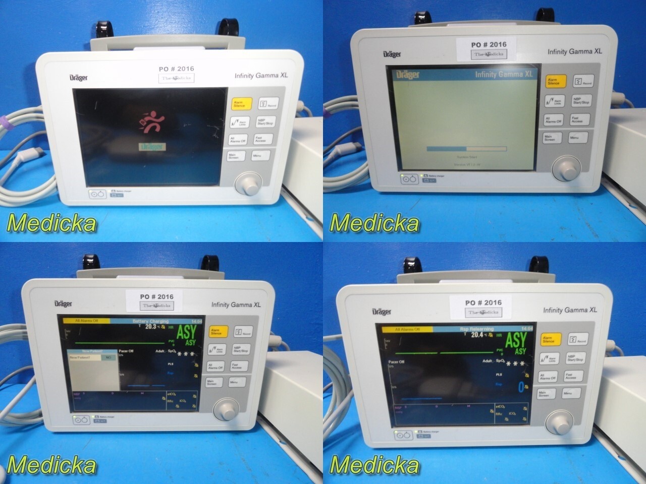 Siemens Infinity Gamma XL Monitor (CO2,NBP,SPO2,ECG,TEMP) W/ PSU & Leads ~ 37180