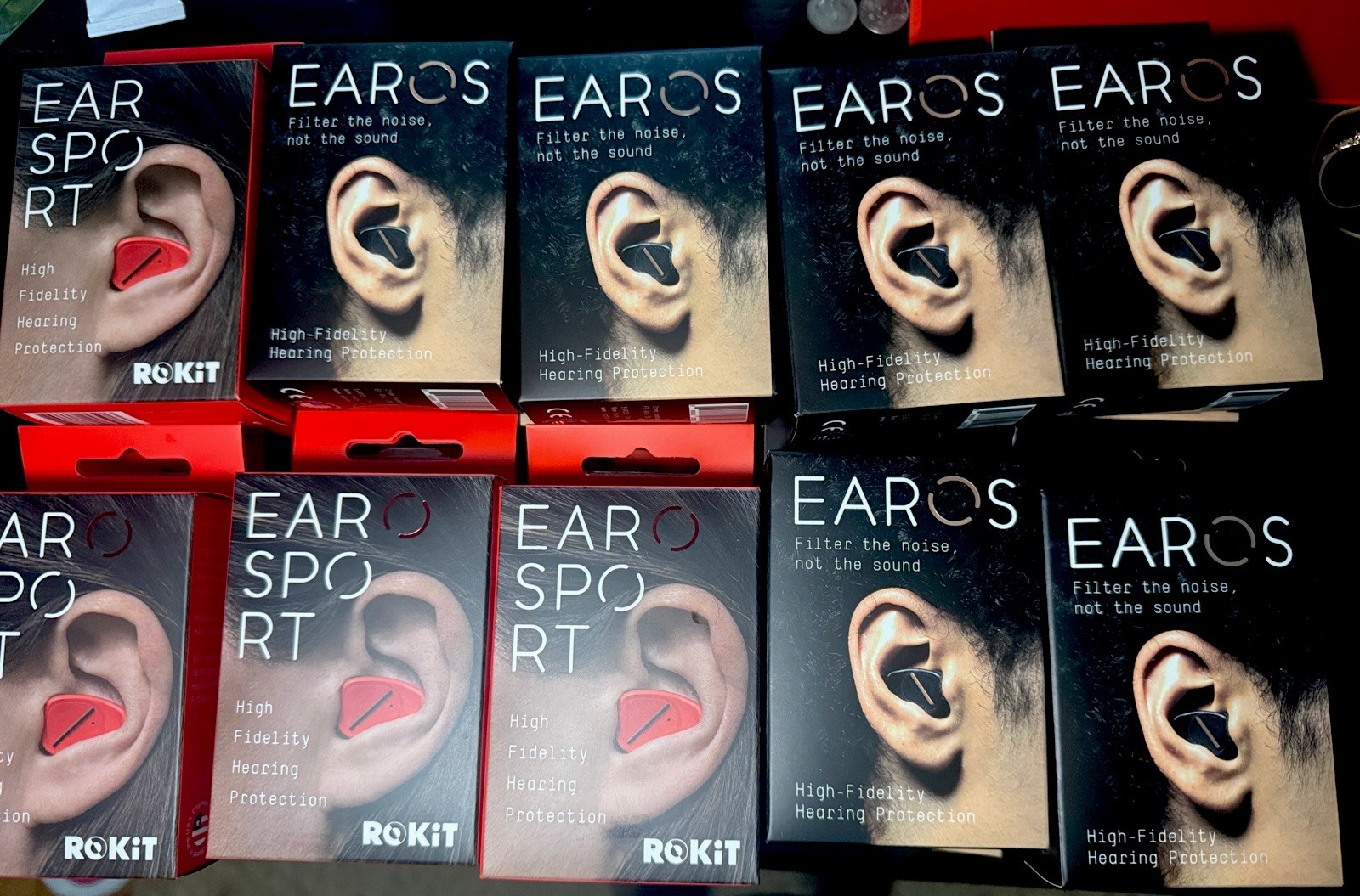 EARO Sport Earplugs, Red or Black, 20 dB Noise Reduction, Sleek & Secure Fit