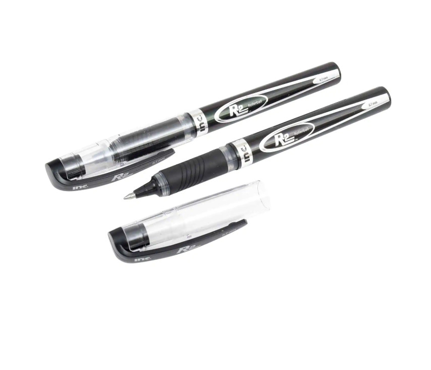 New Inc R-2 Comfort-Grip Rollerball Pens 0.7mm, 1 pack of 2 Pens (Black Ink)