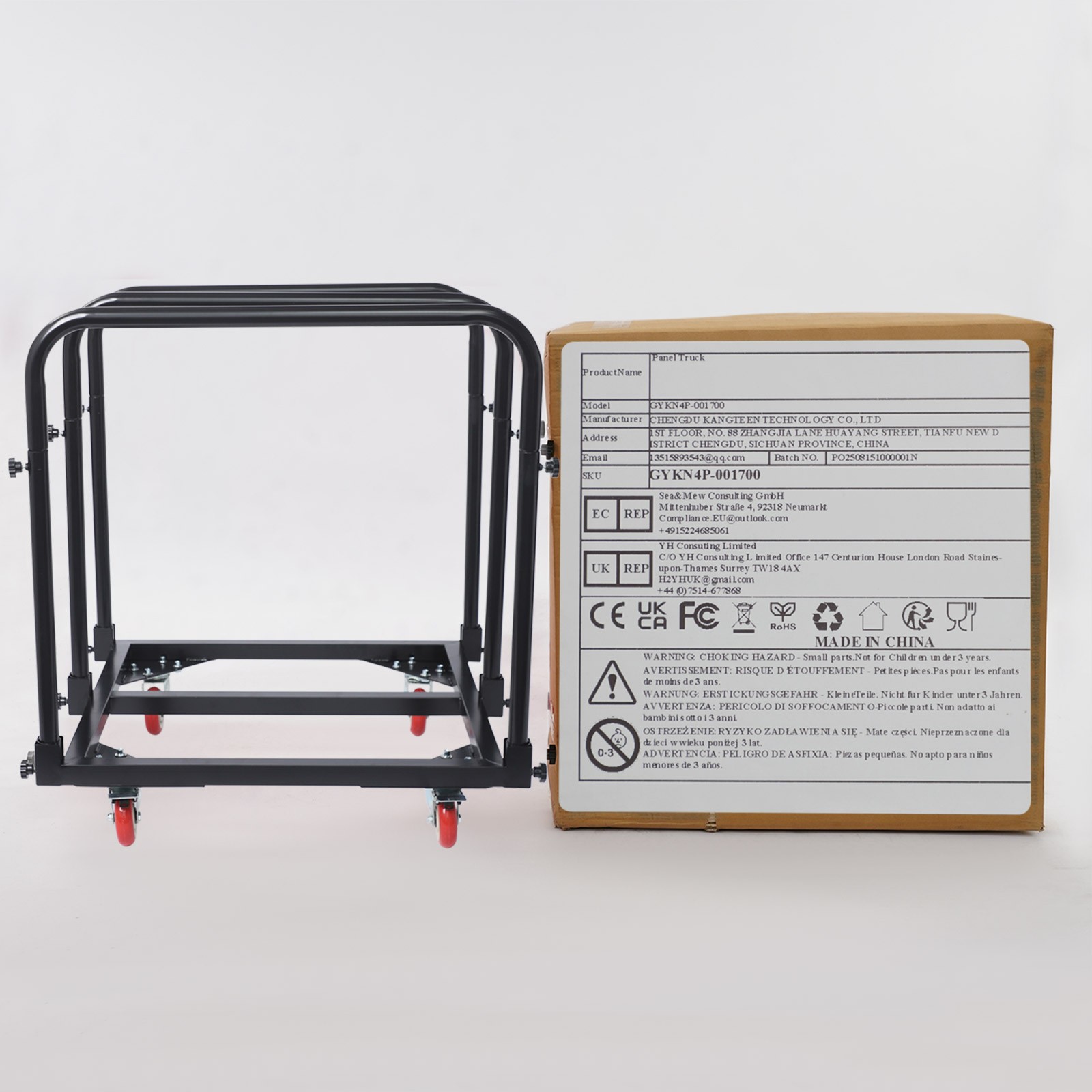 635kg/1400lbs Panel Cart Heavy Duty Panel Cart Q235 Steel Panel Truck 31*28*35in