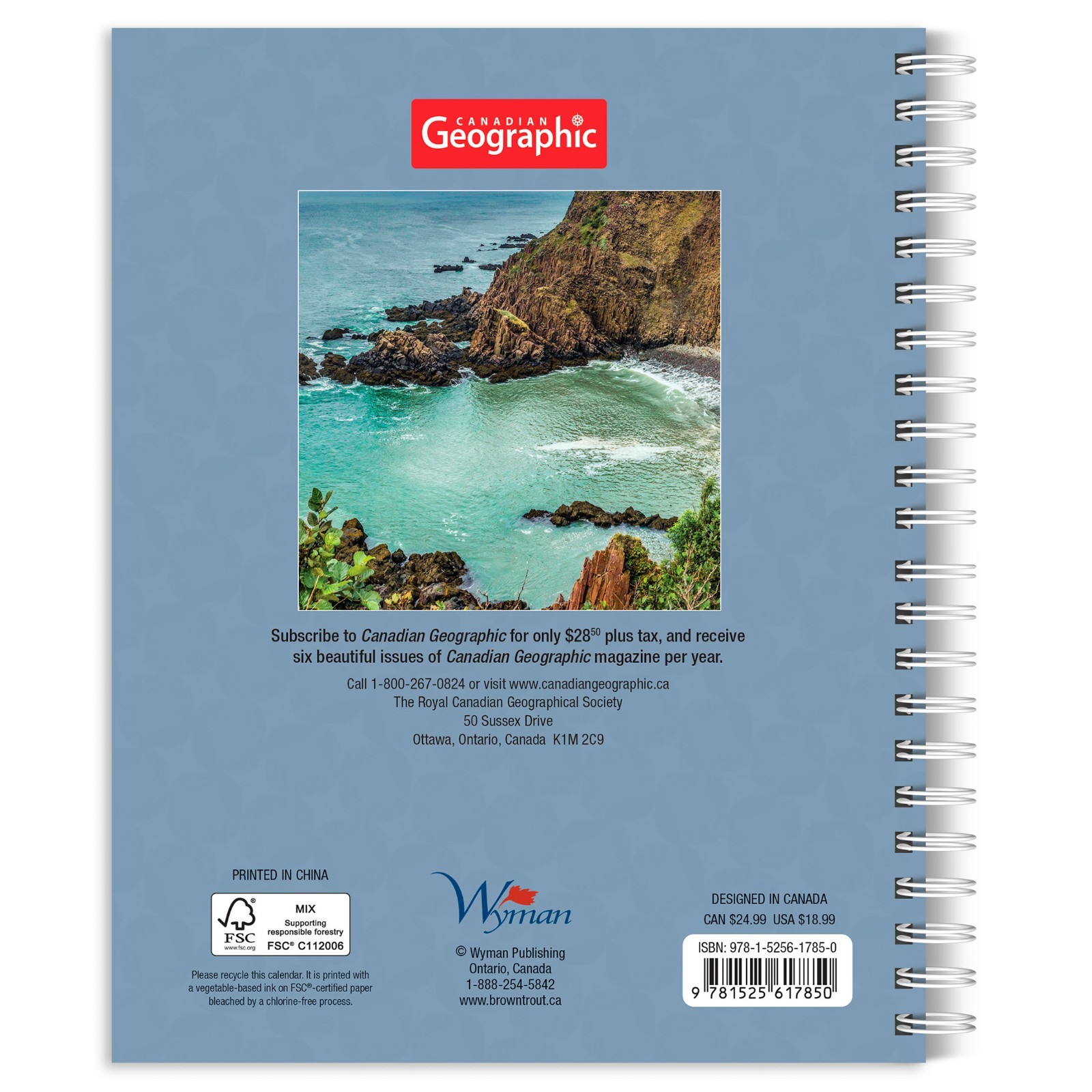 Canadian Geographic Wilderness OFFICIAL | 2027 6×7.75″ Wire-O Engagement Planner