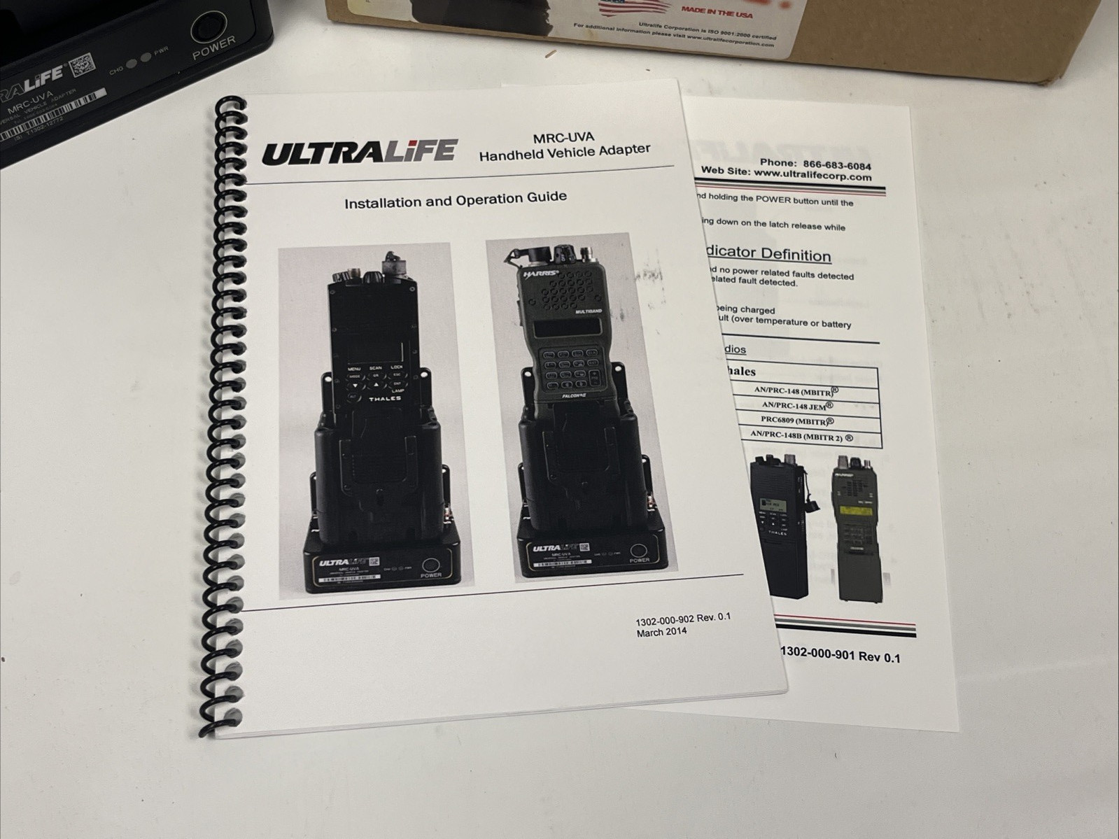 ULTRALIFE MRC-UVA Universal Vehicle Adapter Charger & Cable for Harris & Thales