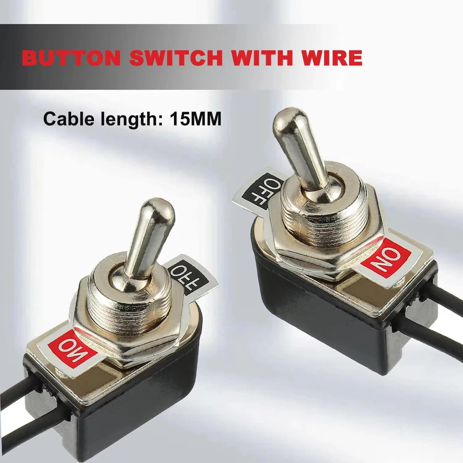 Heavy Duty Toggle Switch SPST 2 Pin ON/Off Rocker Toggle Switch 6A/125V 3A/25…