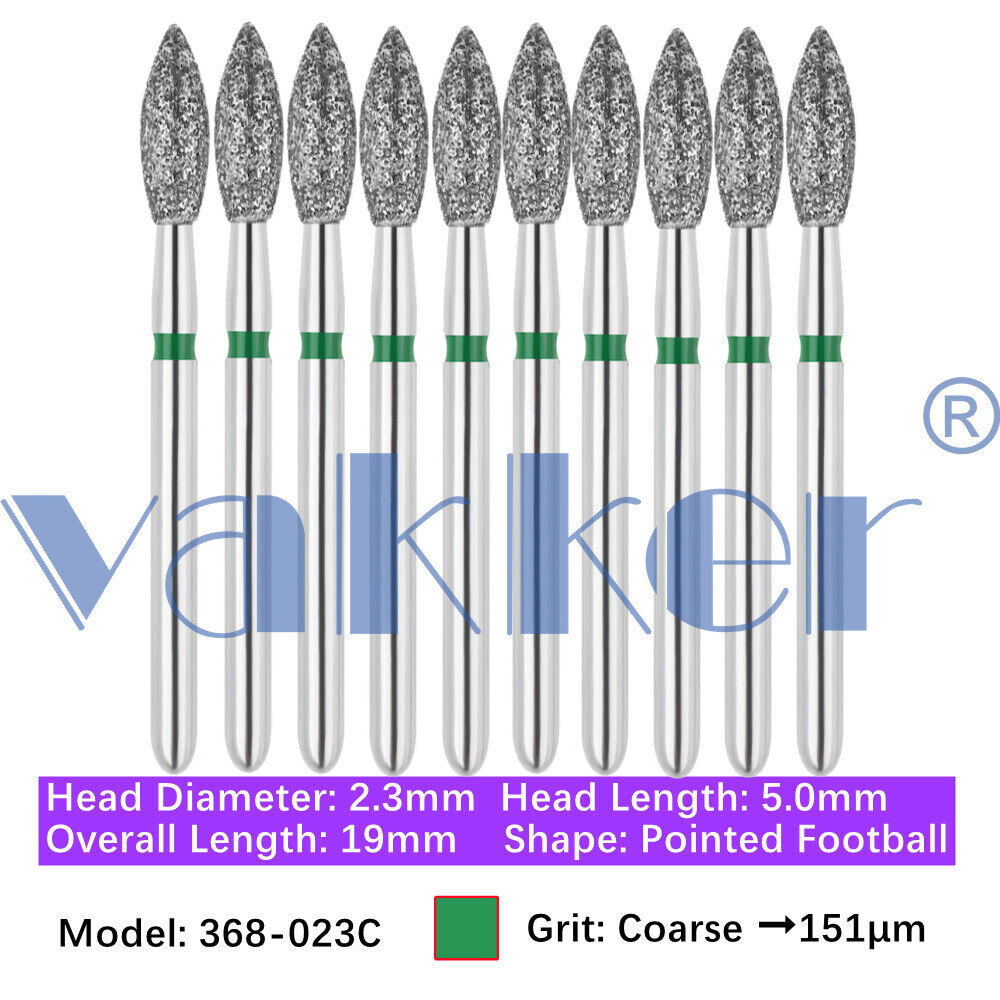 Dental Diamond Burs FG Football Egg Super Fine Medium Coarse Grit 368 369 379