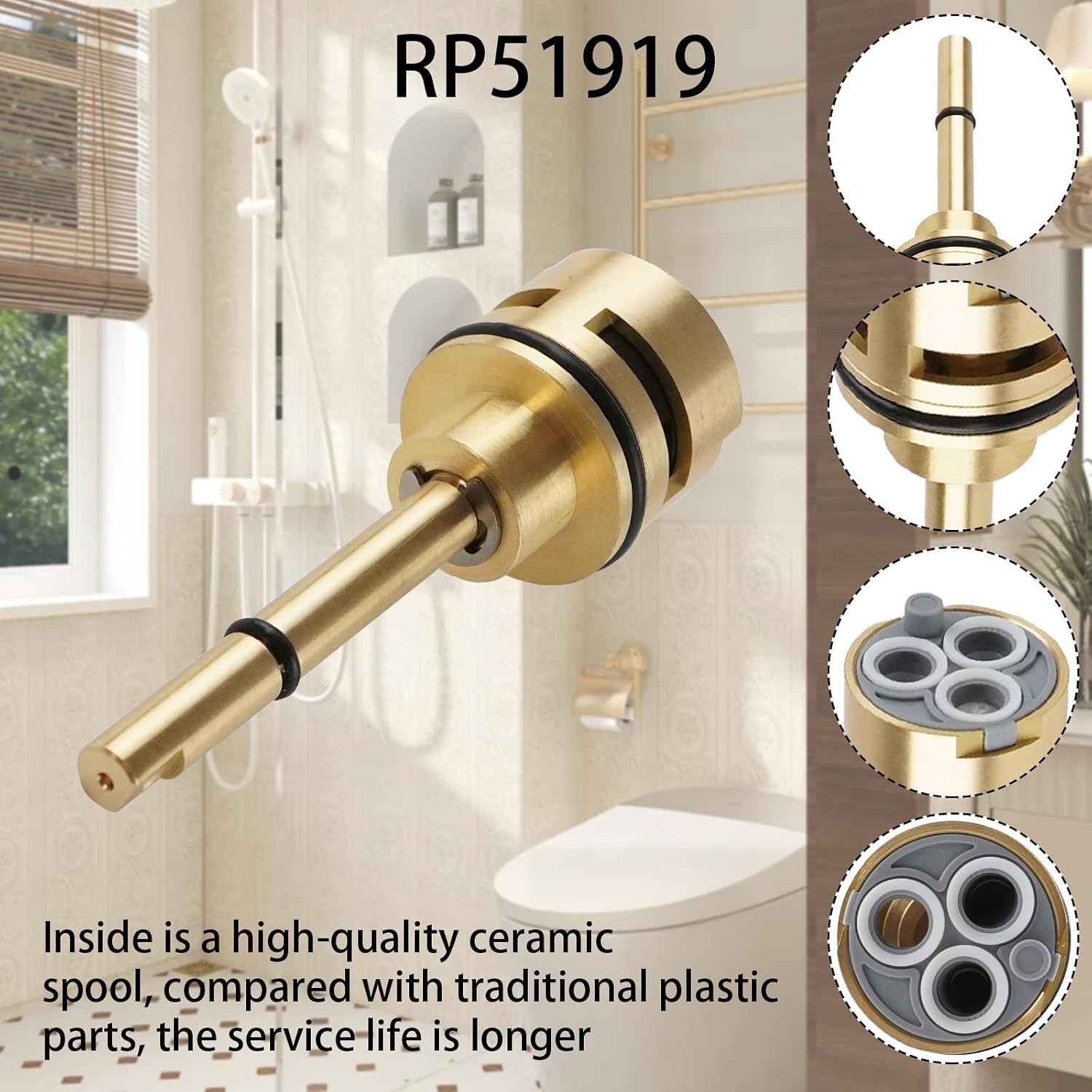 Diverter Cartridge 6-Setting Brass Replacement Valve Fits Delta Faucets