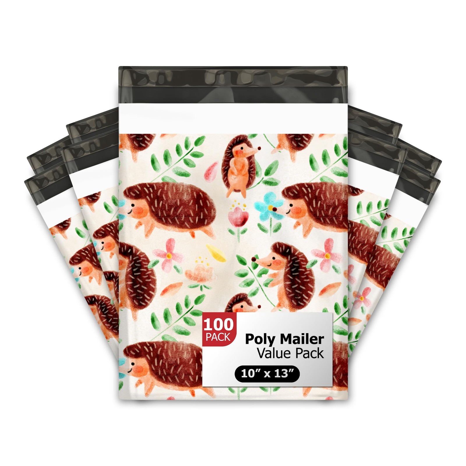 Hedgehogs Designer Poly Mailers 100 Pack 10×13 Shipping Envelopes Bags