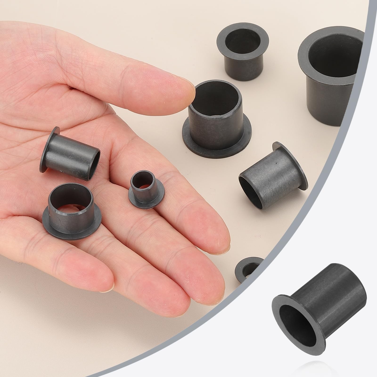 uxcell 6Pcs Flanged Sleeve Bearing, Plastic Bushing ID 17mm x OD 19mm x Lengt…