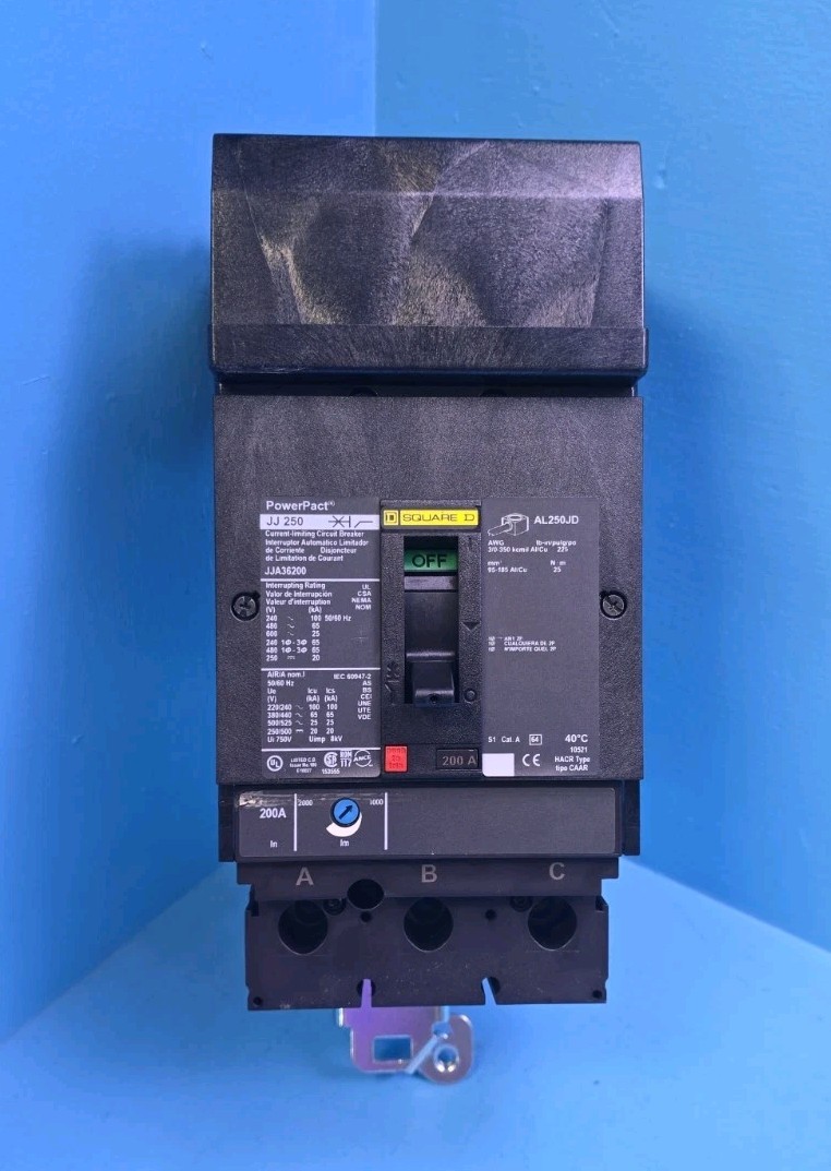 Square D JJA36200 200A 600V 3Pole ILine PowerPact Circuit Breaker