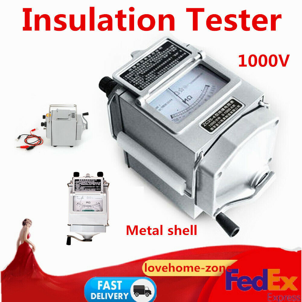 Megohmmeter 1000V Insulation Resistance Tester Hand Crank Megger 1000MΩ