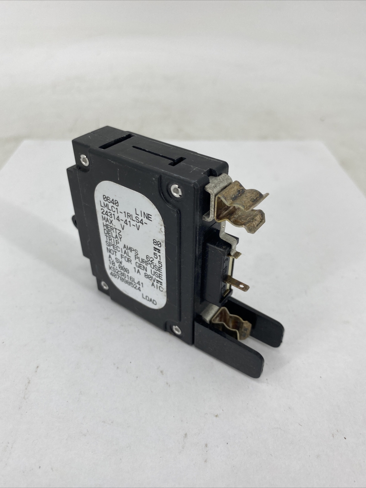 Airpax LMLC1-1RLS4-24314-41-V Circuit Breaker 1P 50A 80VDC Max Bullet Breaker