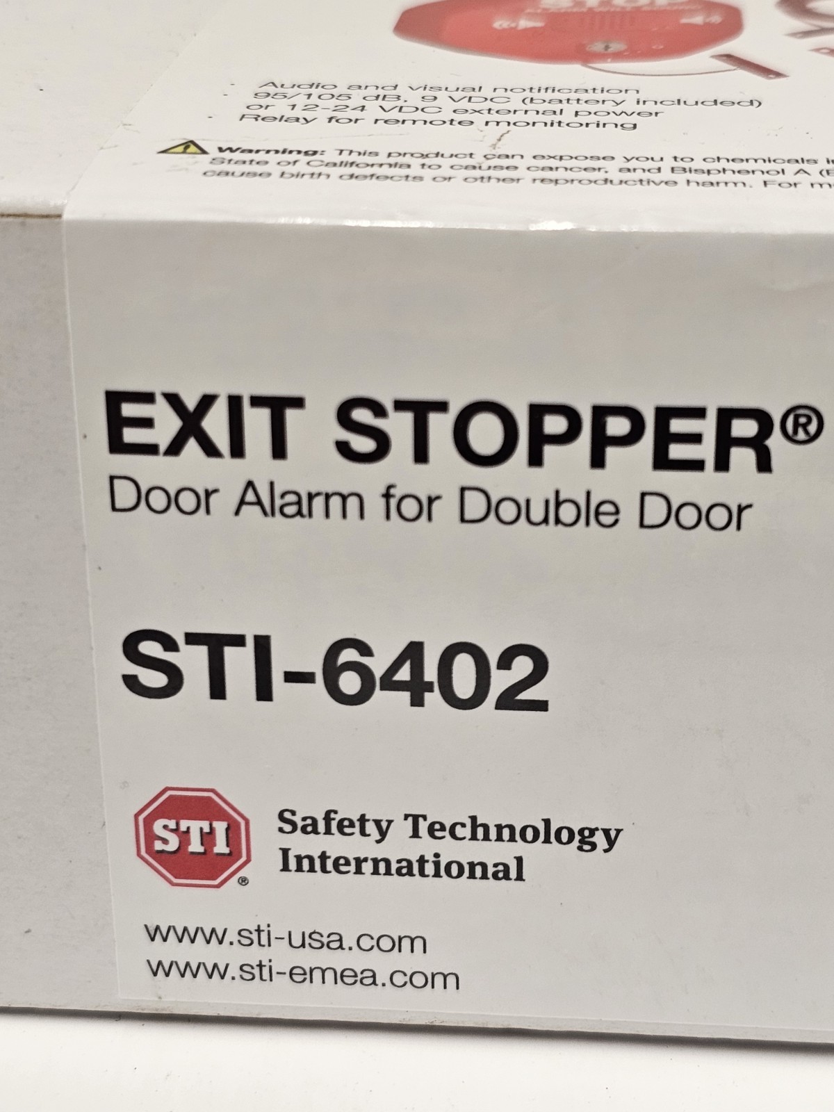 STI STI-6402 Exit Stopper Alarm Double Door 105 dB Multi NEW Factory Sealed
