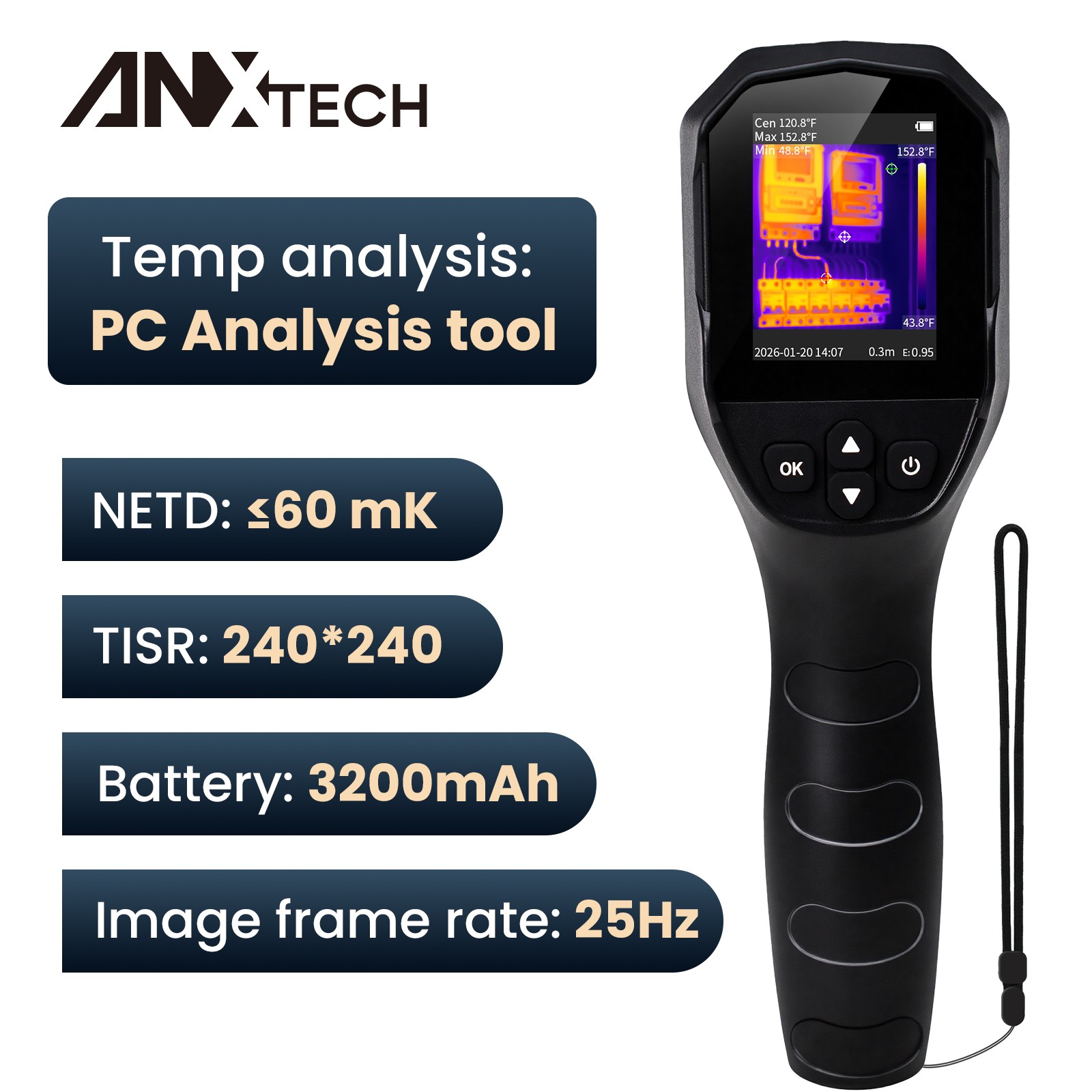 ANXTECH Thermal Camera Thermal Imaging Camera Handheld Infrared Imager 240*240