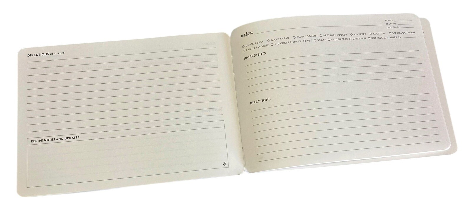 Erin Condren Cooking Gift Set: Plaid Recipe Notebook and Spatula