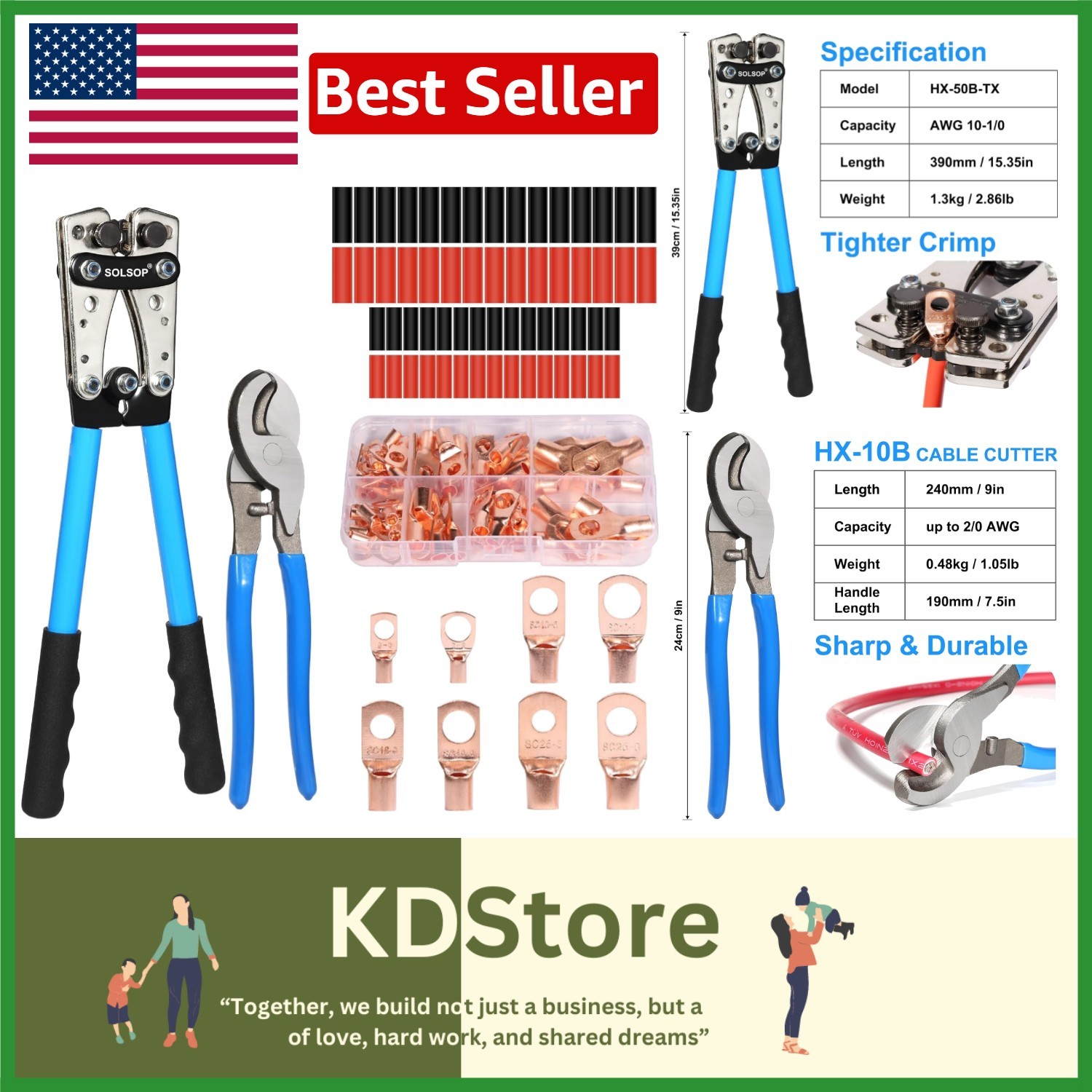 Industrial-Grade Battery Cable Crimper: Robust Tool for Automotive & Marine Use