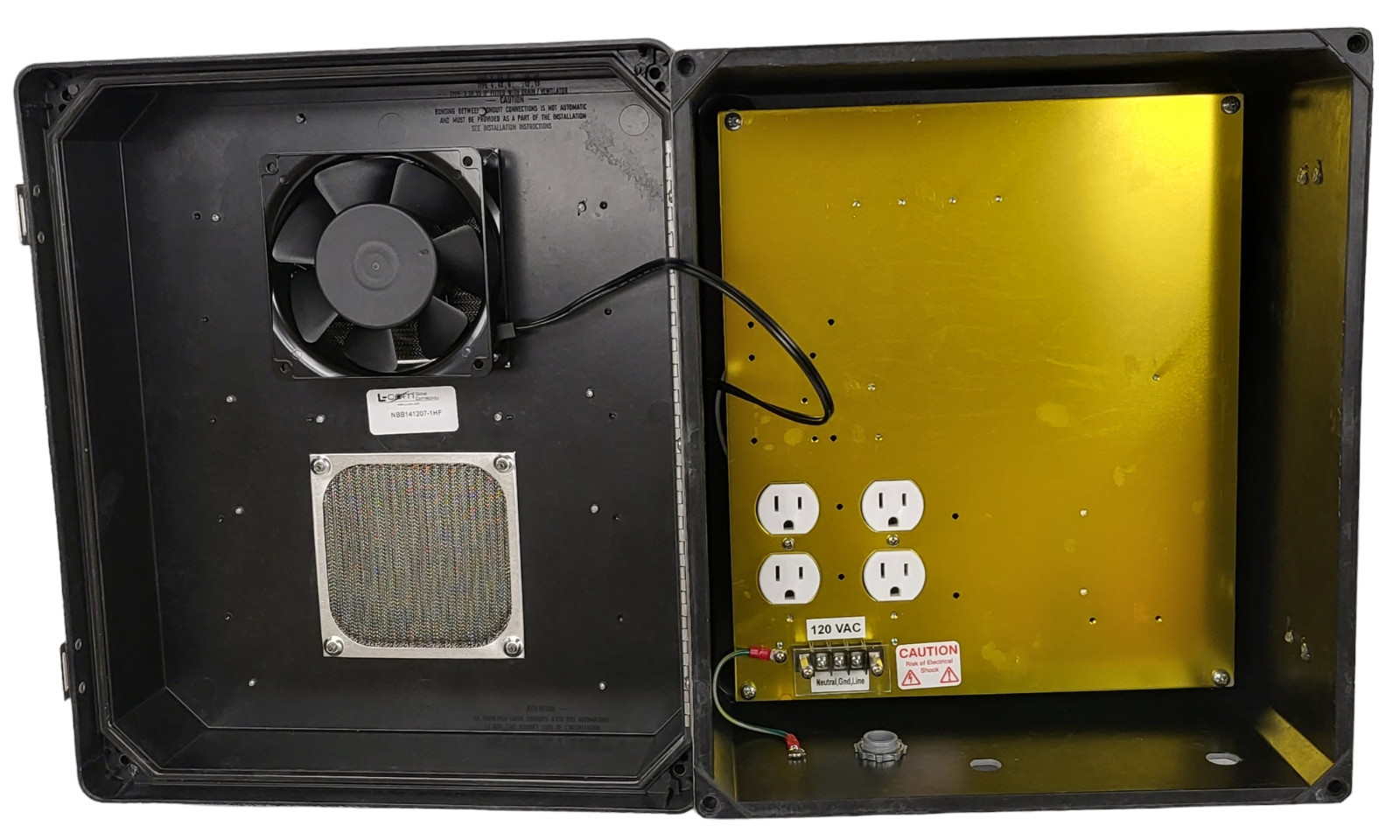 LCOM NBB141207-1HF 14x12x7″ Weatherproof Enclosure w Cooling Fan Heating System