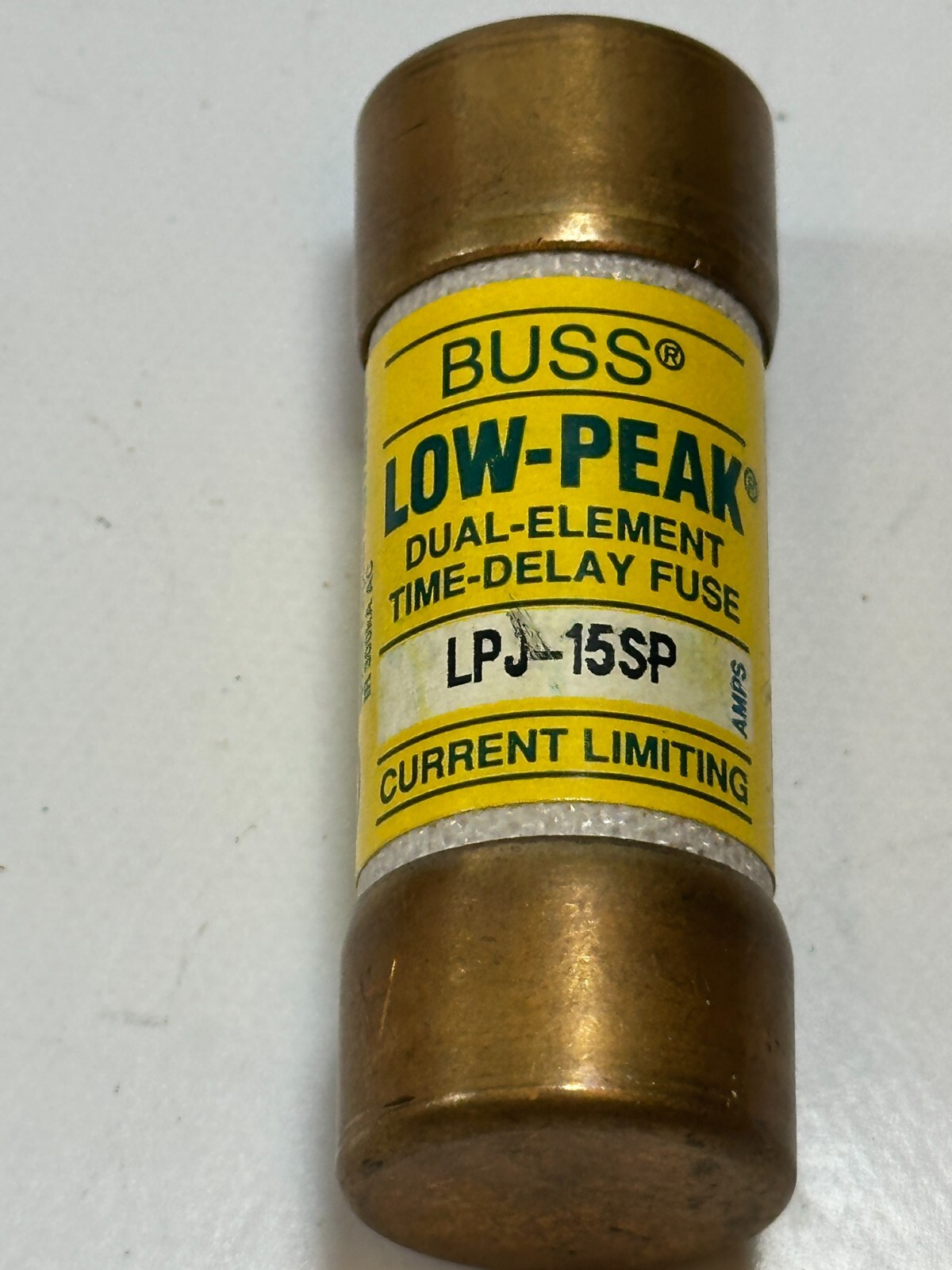 Bussmann LPJ-15SP Fuse Low Peak Dual Element Time Delay Type D 15A/600V