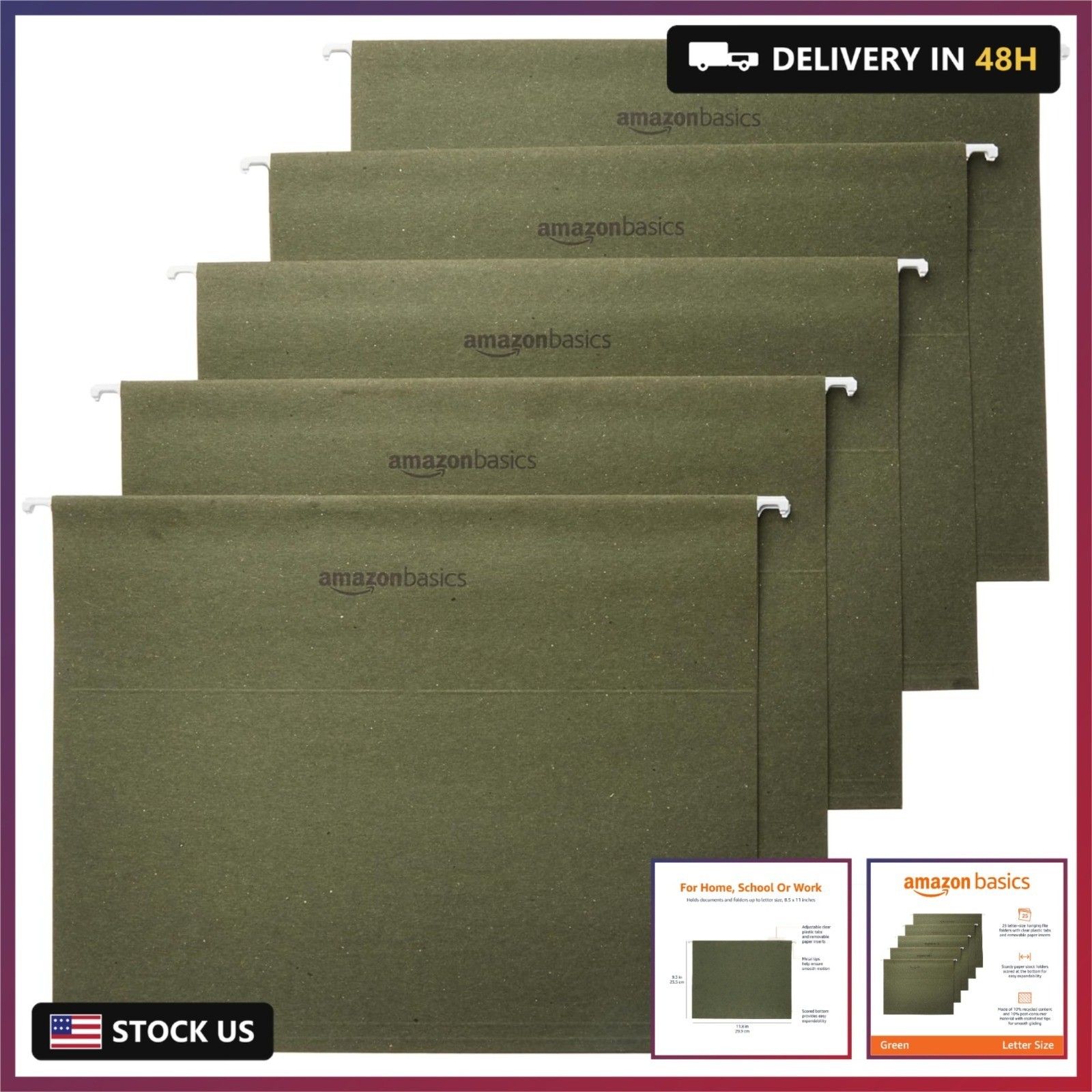 Hanging File Folders with Adjustable Tabs, Sturdy Expandable Documents