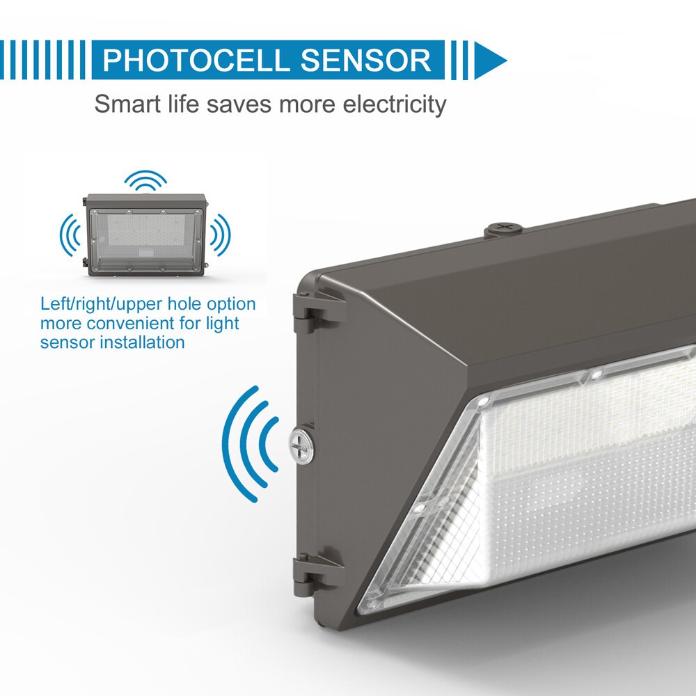 120W LED Wall Pack Light Daylight Dusk to Dawn Photocell Outdoor Wall Light